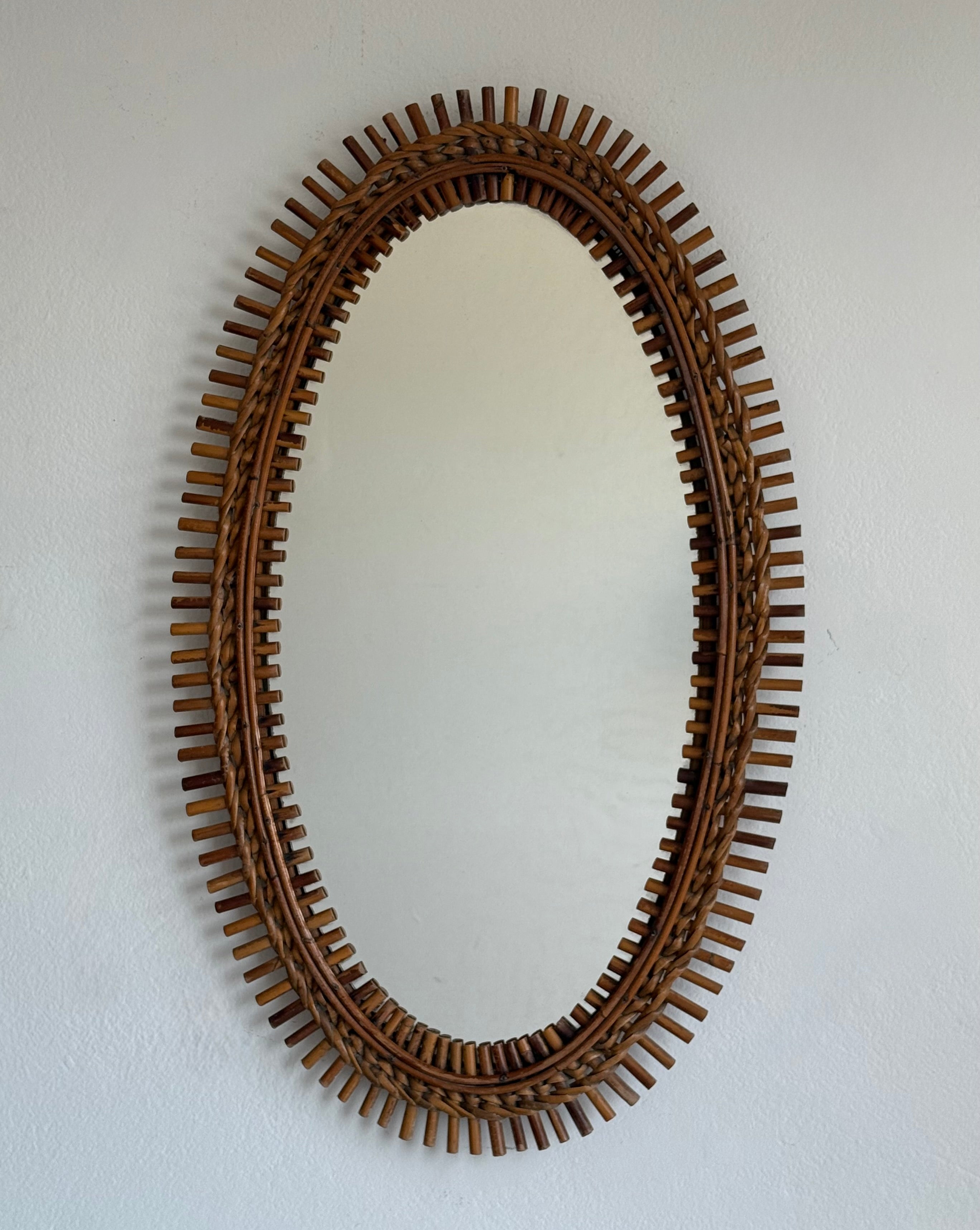 1960’s Bamboo Mirror by Bonacina