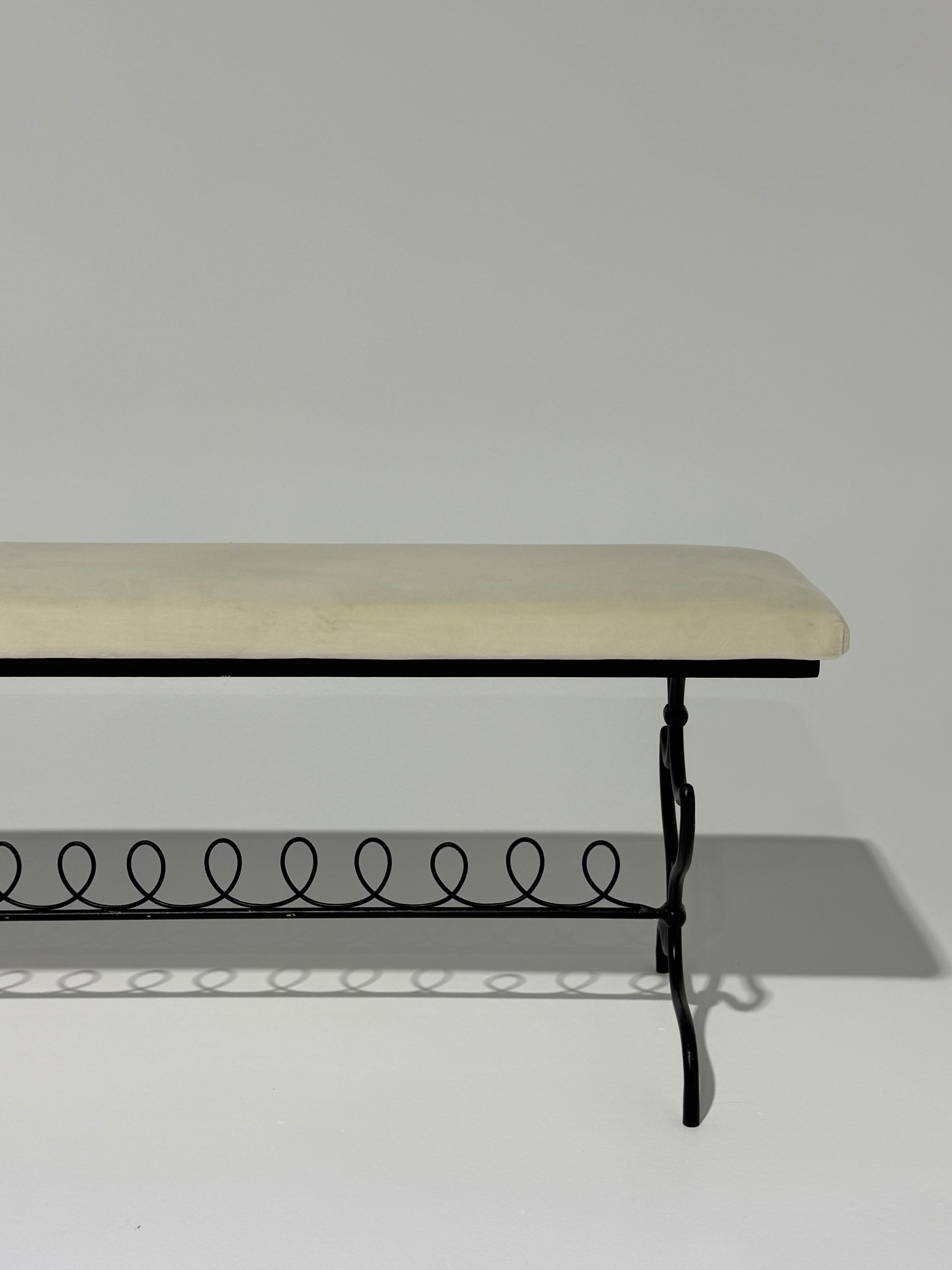 Vintage Italian Wrought Iron Bench