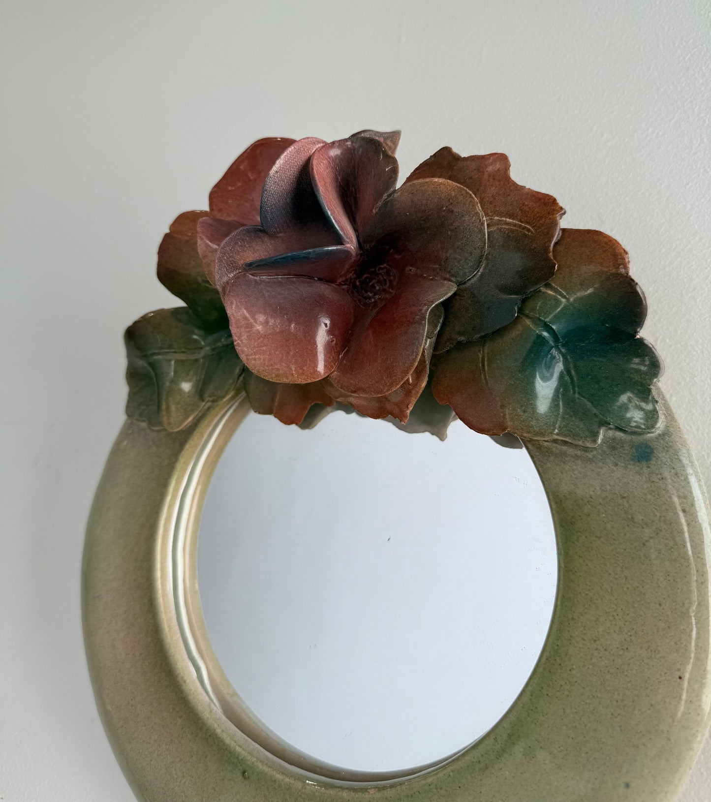 Vintage French Ceramic Mirror