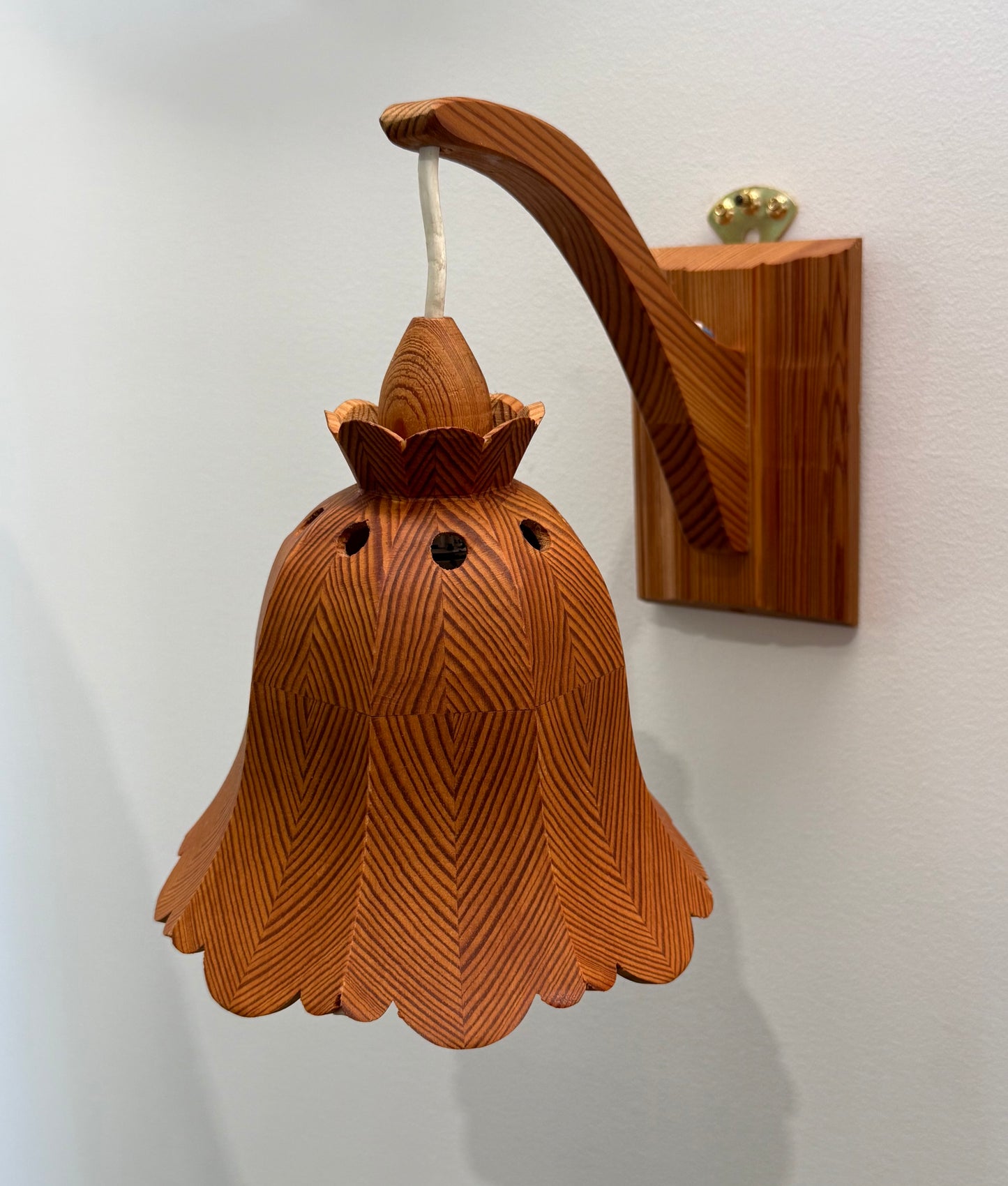 1970’s Swedish Pine Wall Light