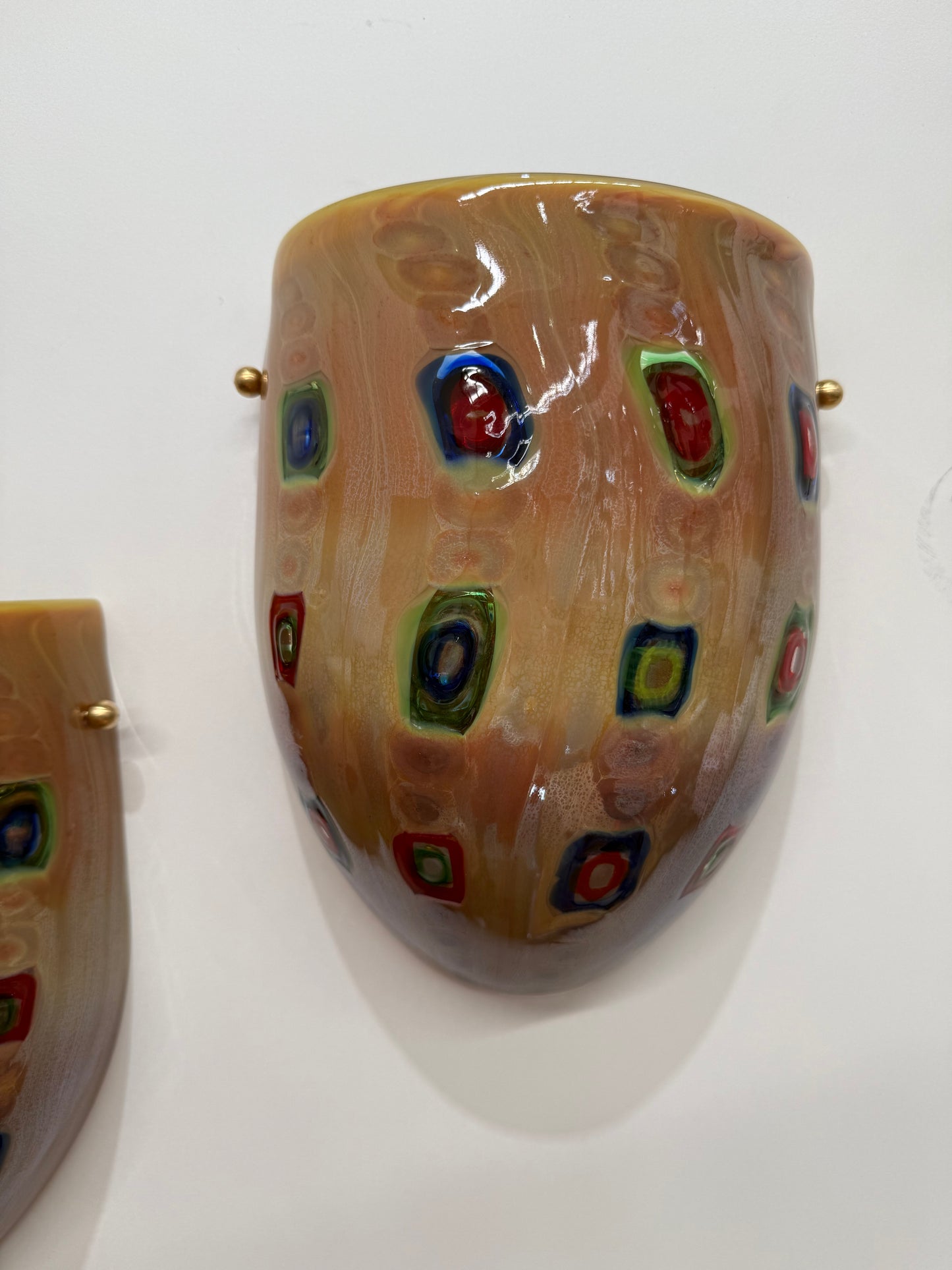 Pair of Murano Glass Wall Lights