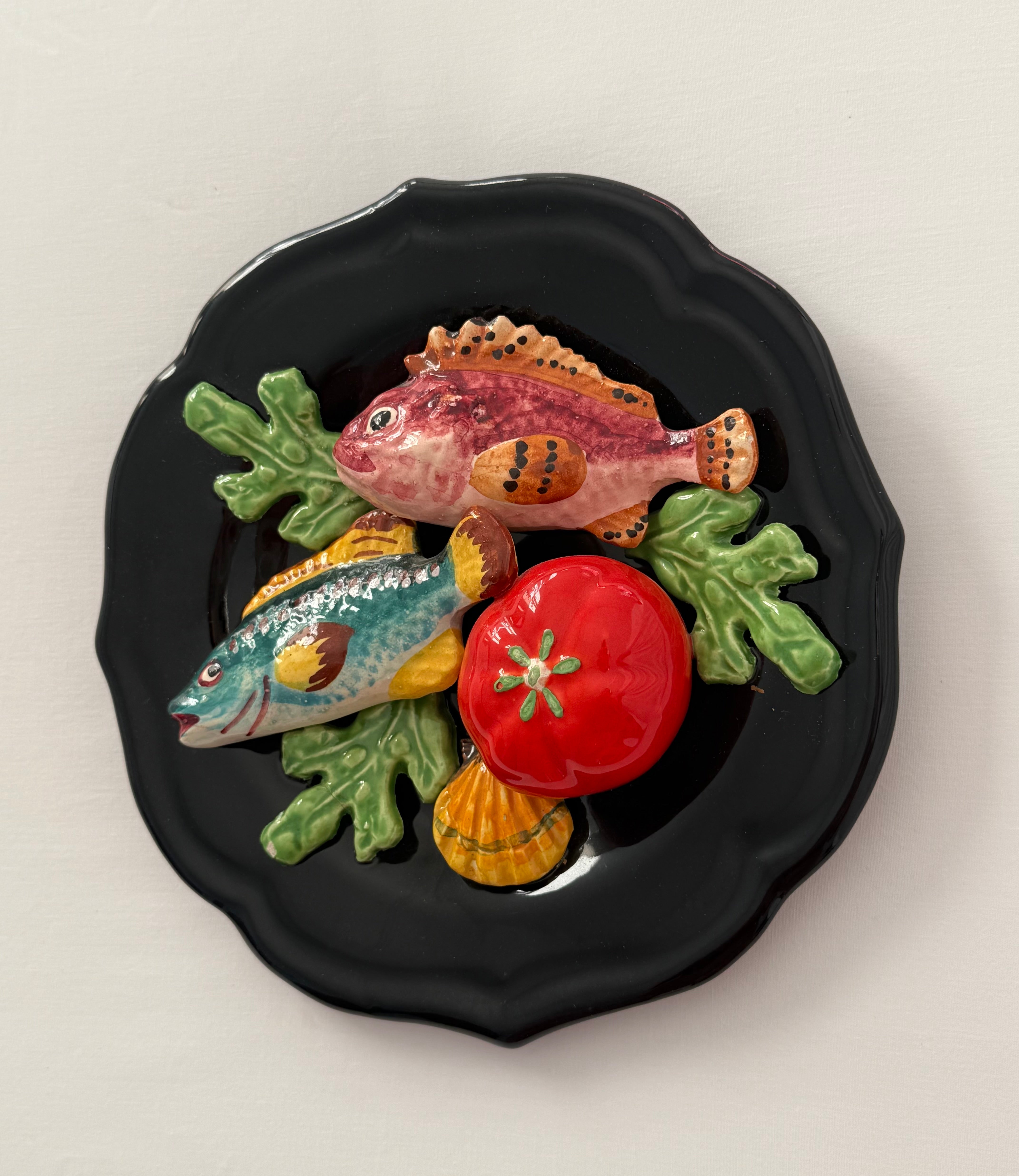 French Ceramic Majolica Wall Plate