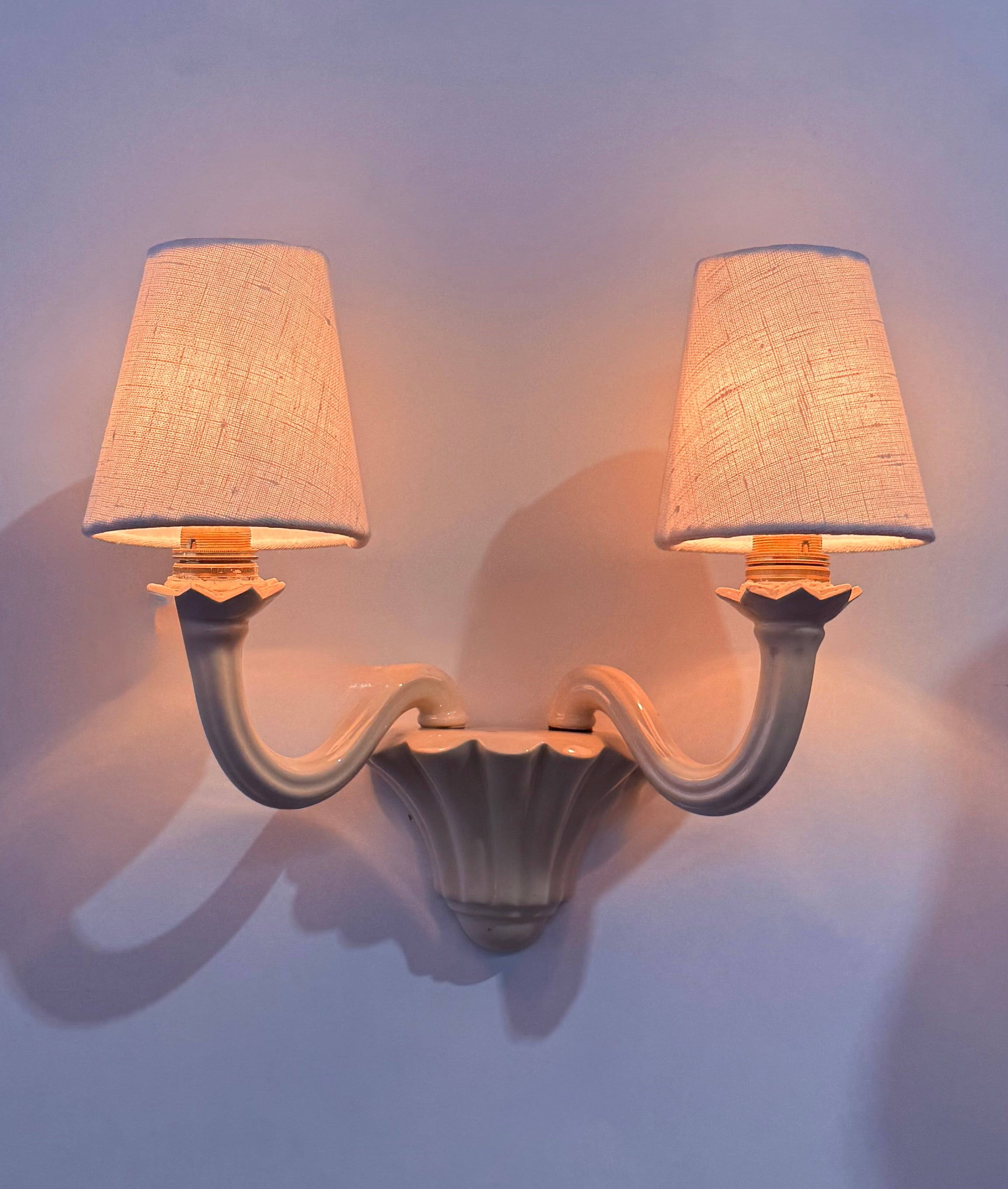Pair of 1950’s French Ceramic Wall Lights