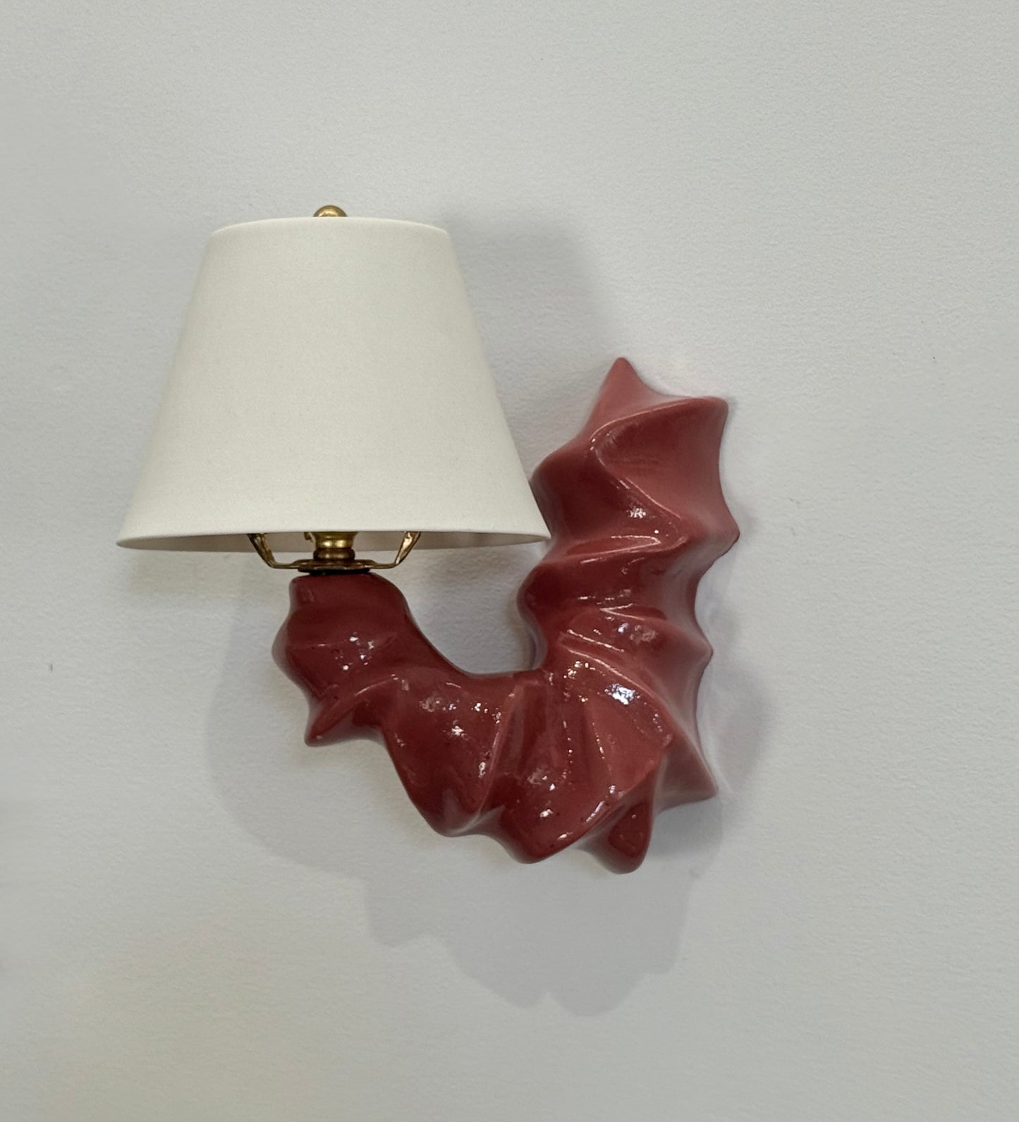 ARCO Ceramic Wall Light - Bordeaux Red