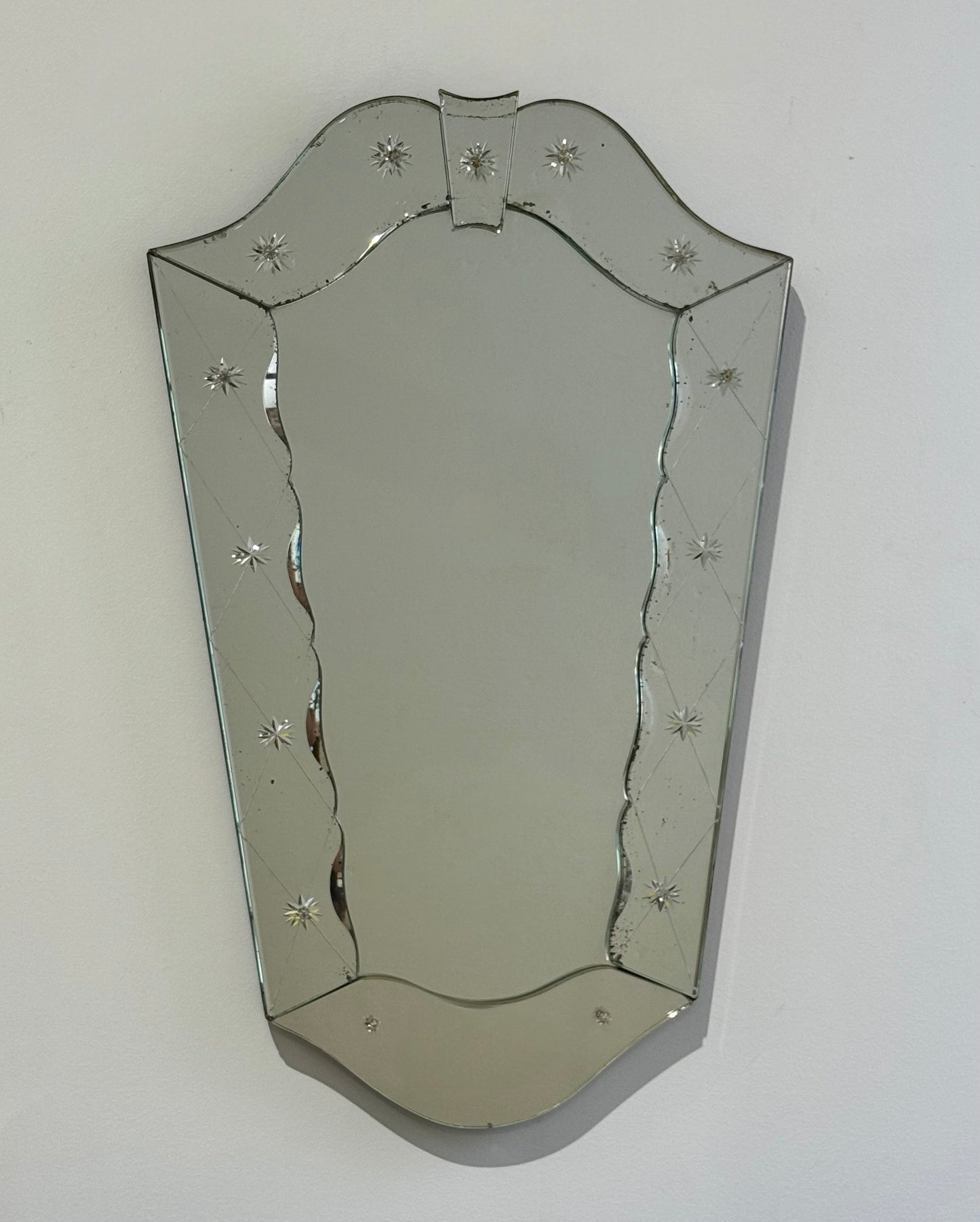 Vintage Venetian Etched Glass Mirror
