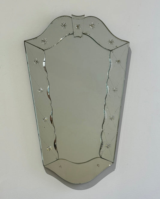Vintage Venetian Etched Glass Mirror