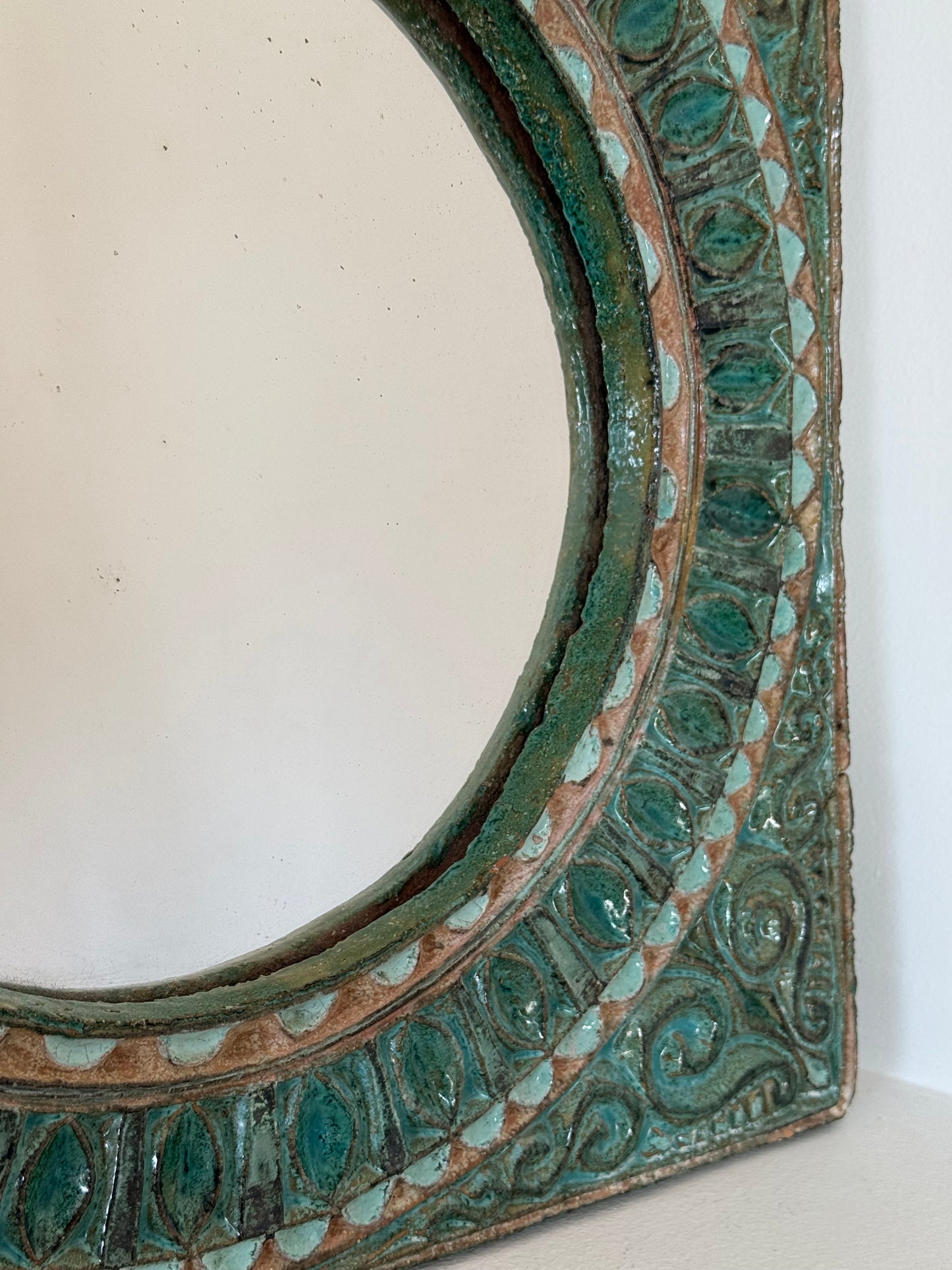 Vintage French Ceramic Mirror
