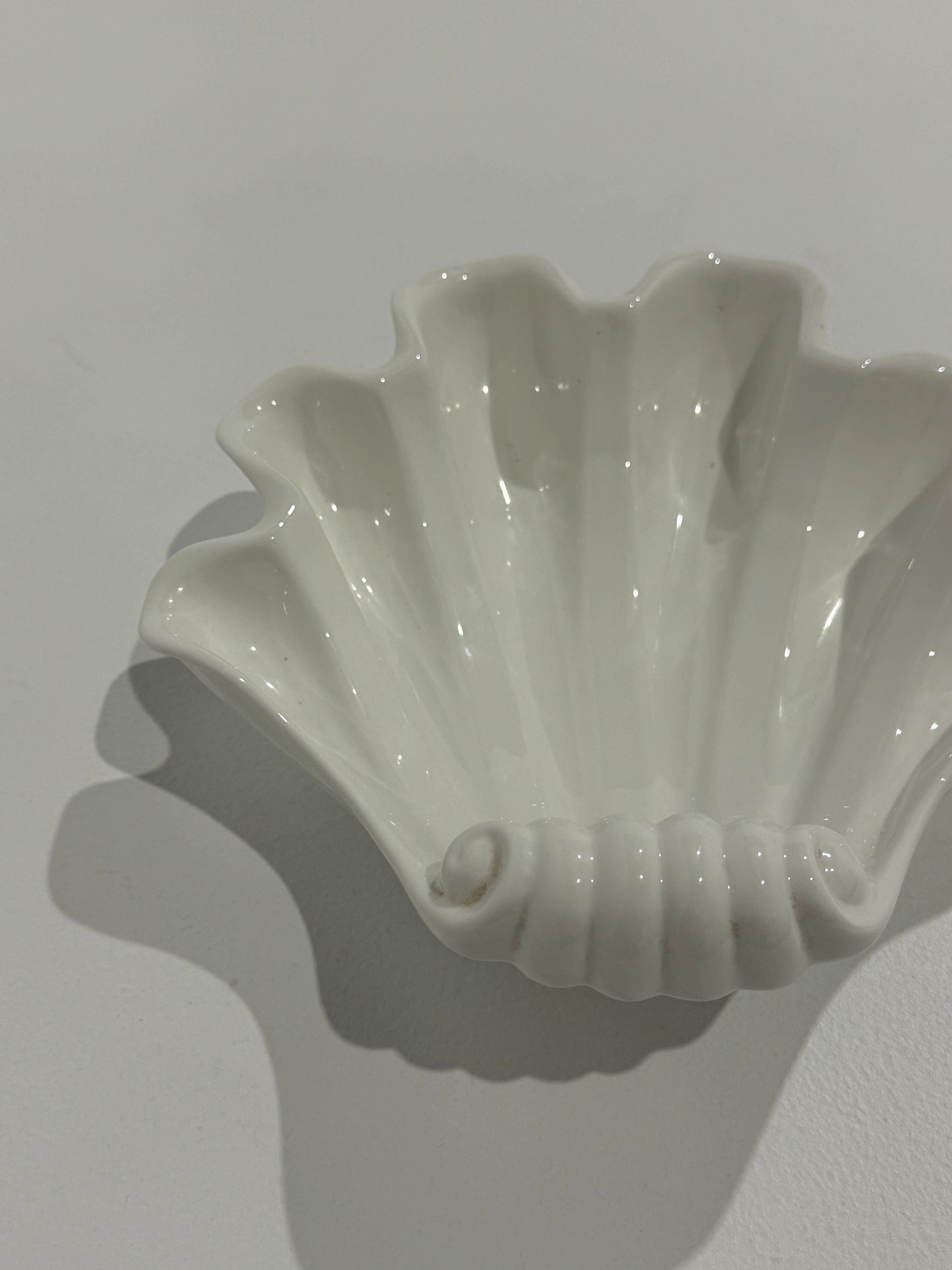 Large Vintage Porcelain Shell Bowl