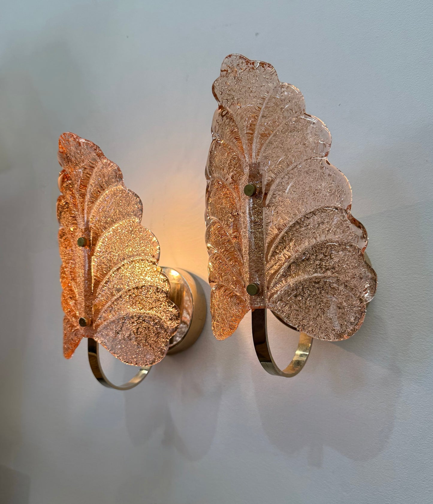 Pair of Foglia Murano Wall Lights