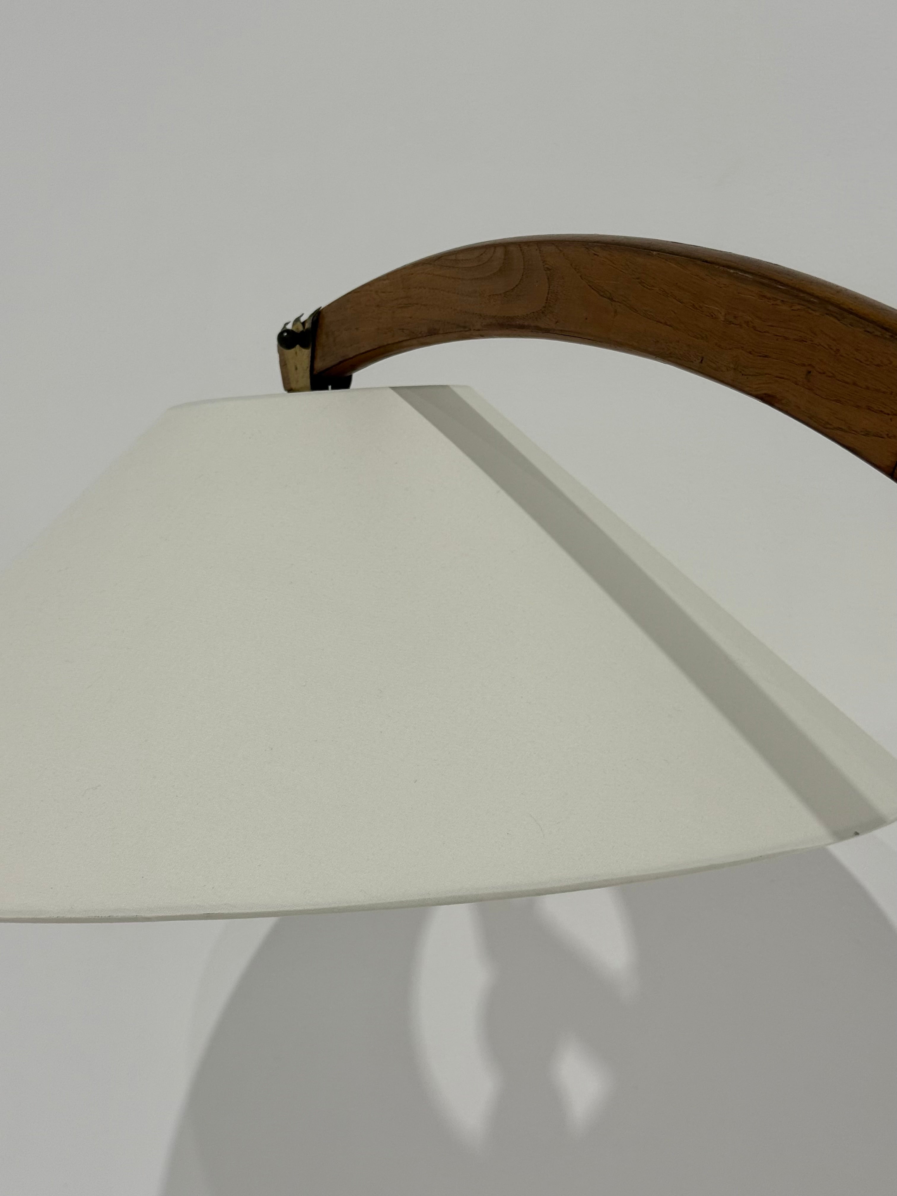 Vintage Italian Walnut Arc Floor Lamp