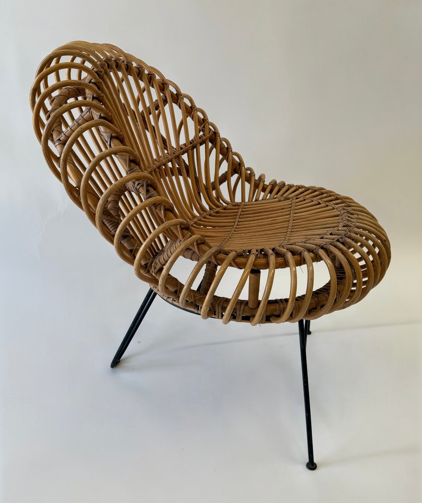 Vintage French Sculptural Bamboo Armchair