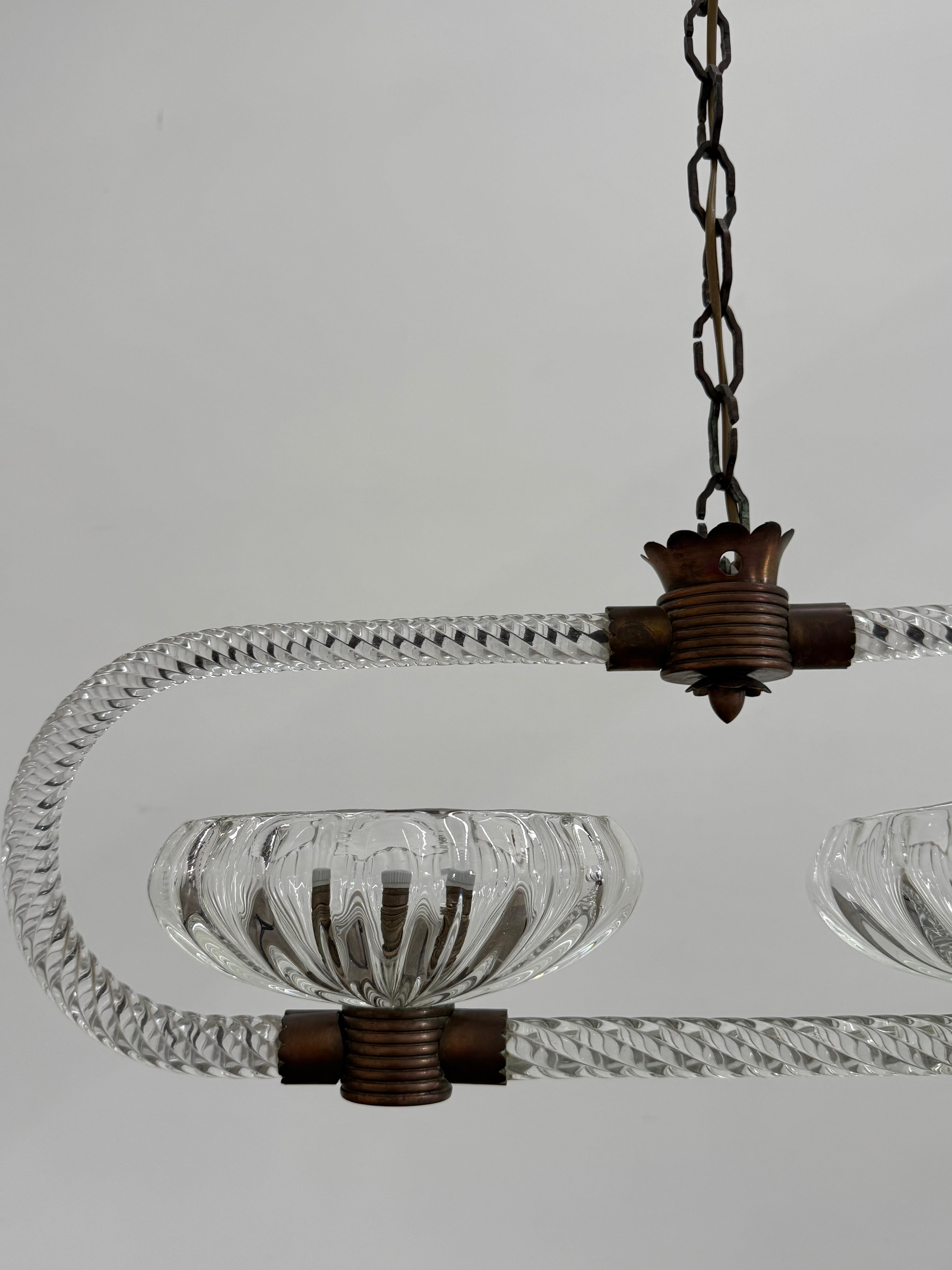 1940’s Barovier & Toso Murano Glass Pendant