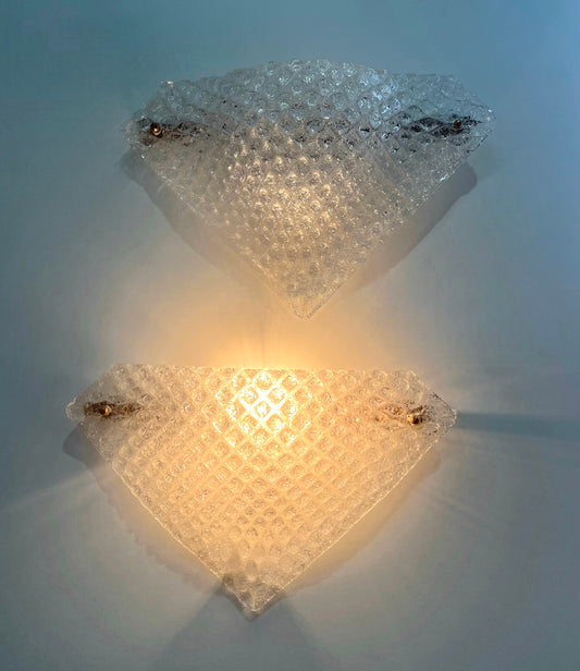 Pair of Murano Glass Bubble Wall Lights