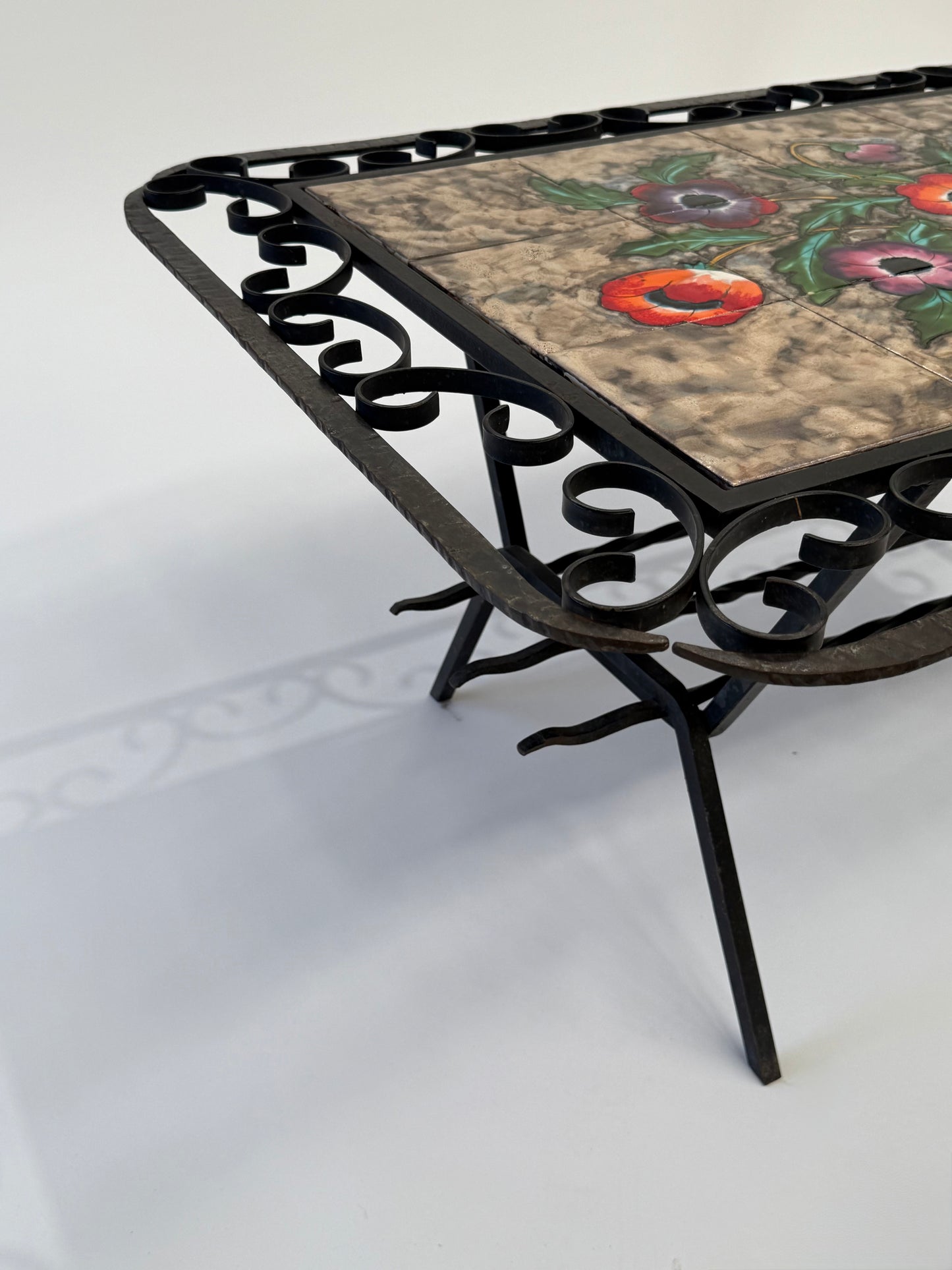 French Wrought Iron Tiled Coffee Table
