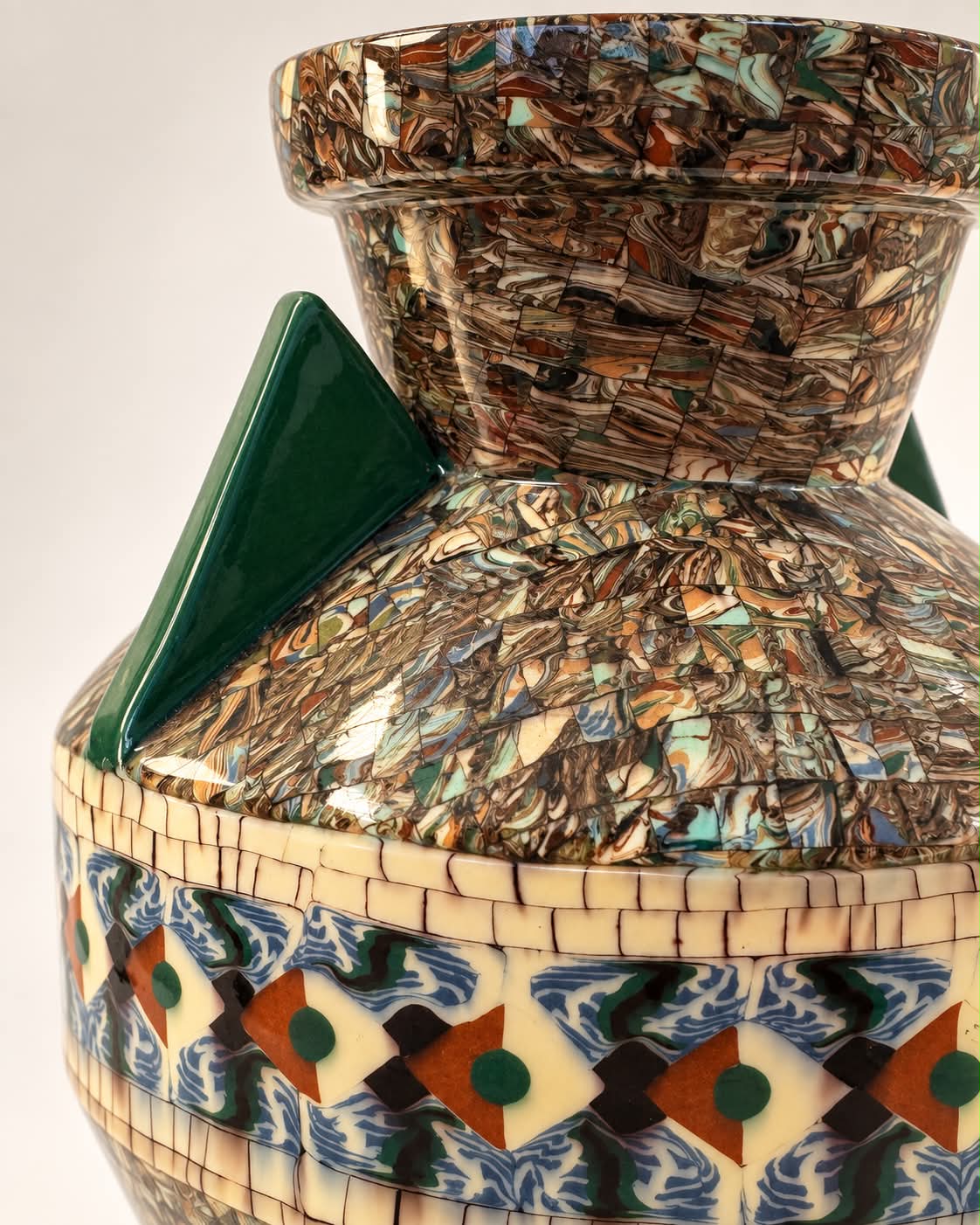 French Ceramic Mosaic Vase by Jean Gerbino, Vallauris