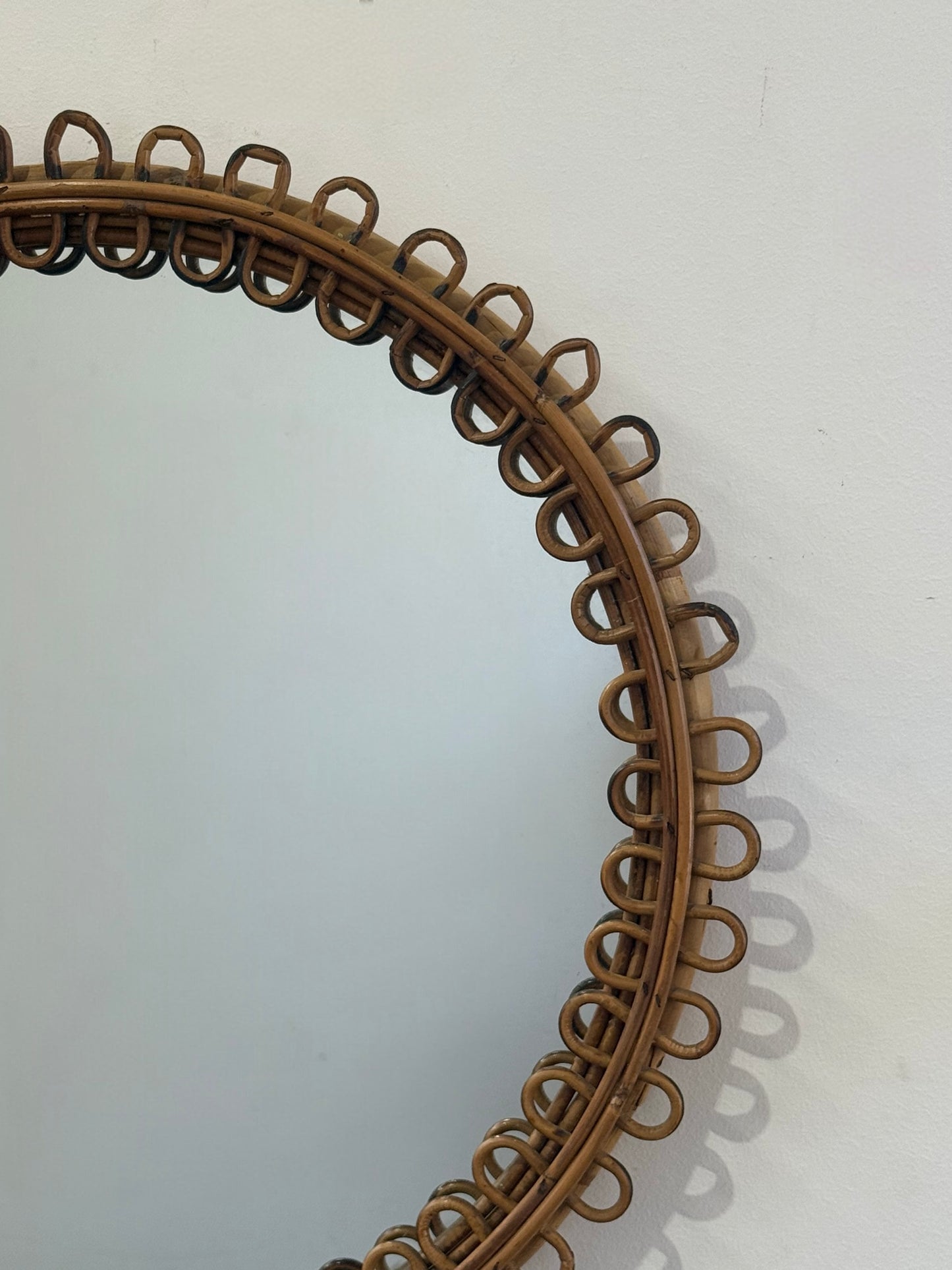 Italian Bamboo Loop Mirror by Bonacina
