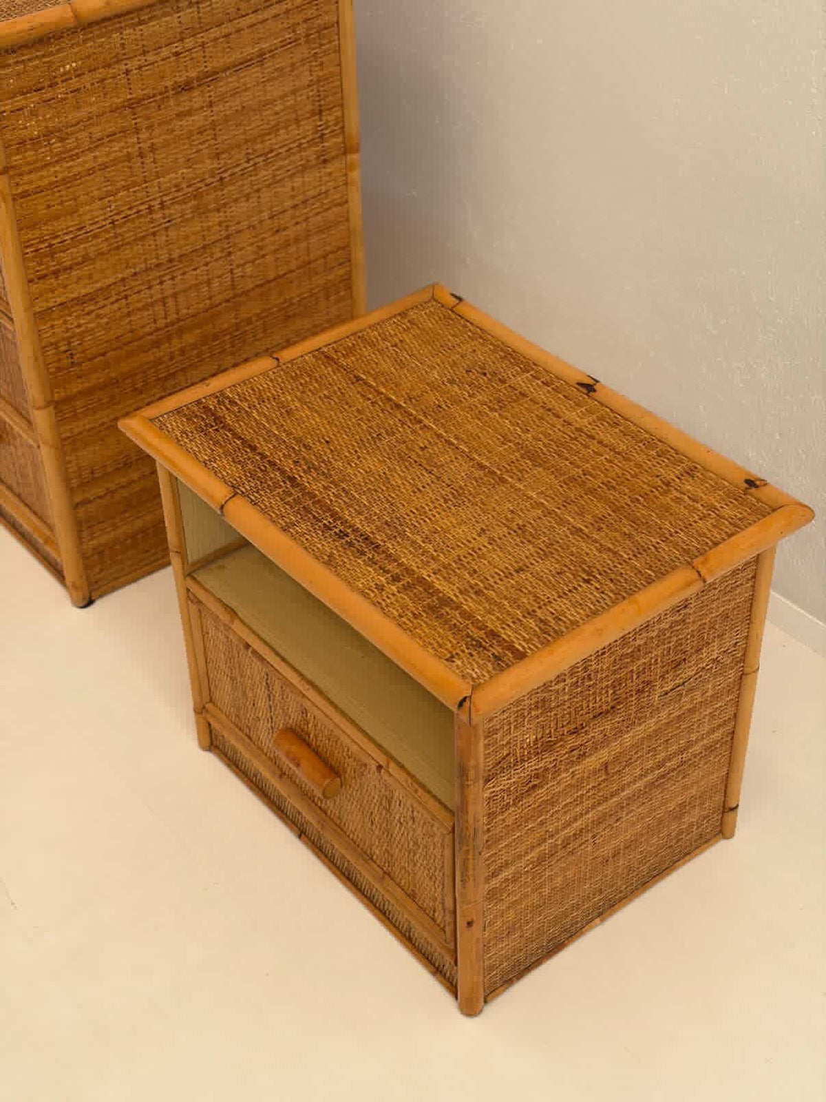 PRE-ORDER: Pair of Italian Bamboo Bedsides by Dal Vera