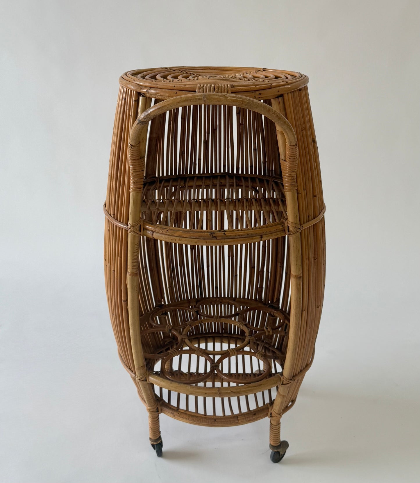 Italian 1960’s Bamboo Bar Trolley by Bonacina