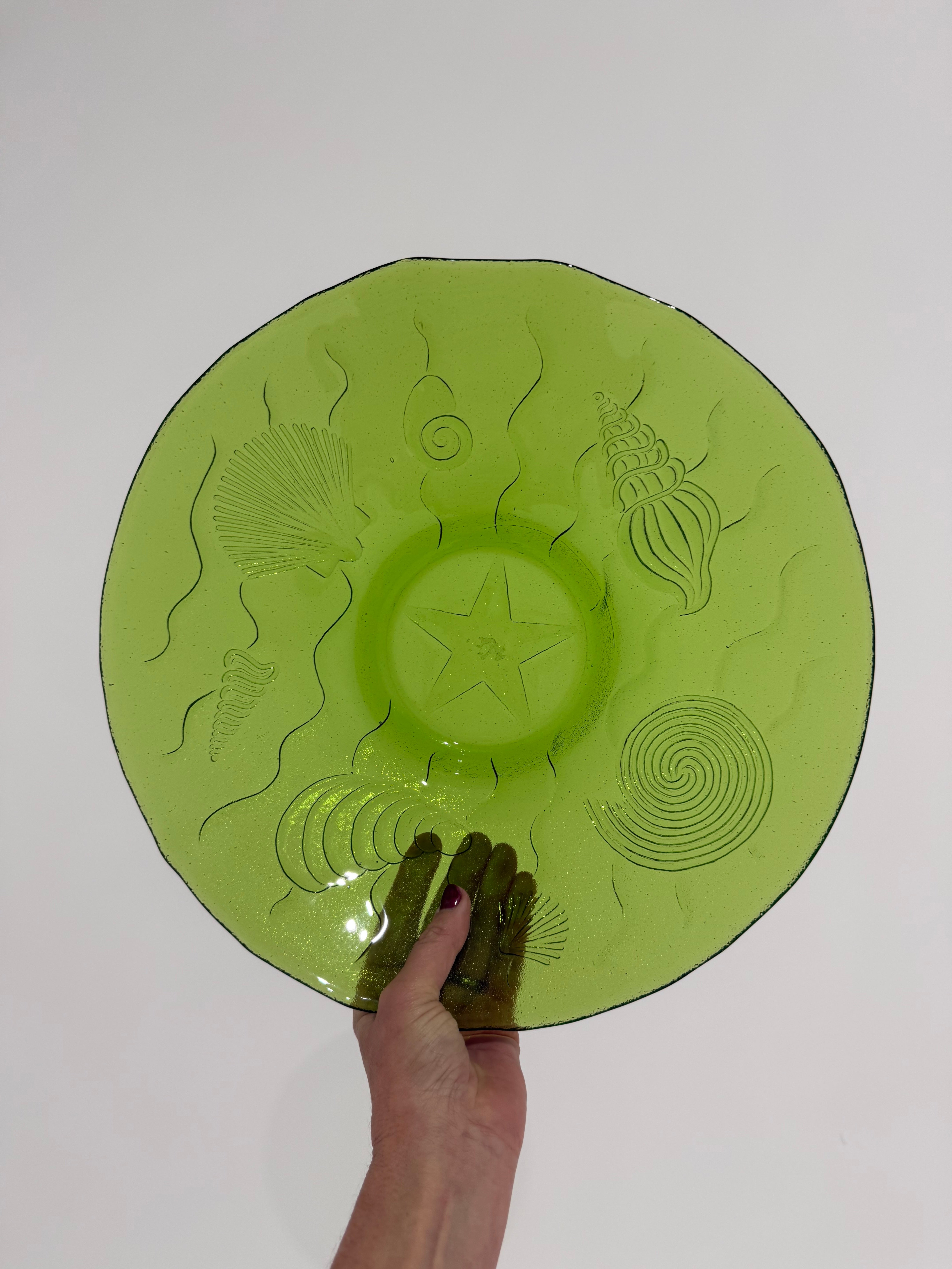 Vintage Shell Glass Bowl