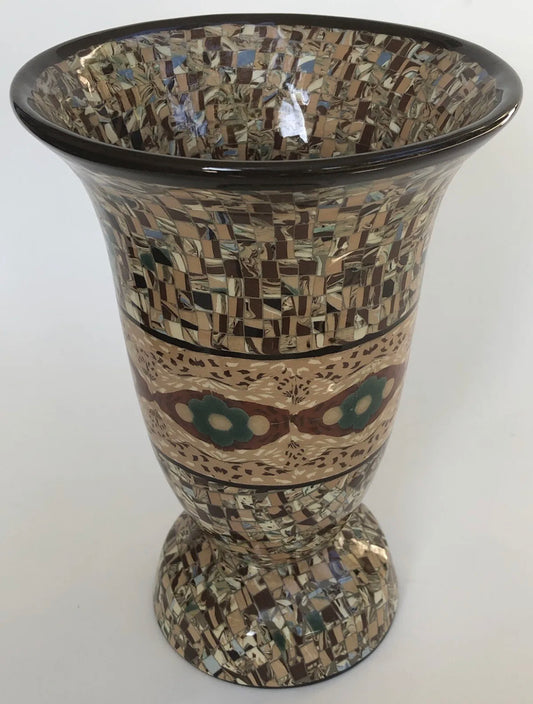 French Ceramic Mosaic Vase by Jean Gerbino