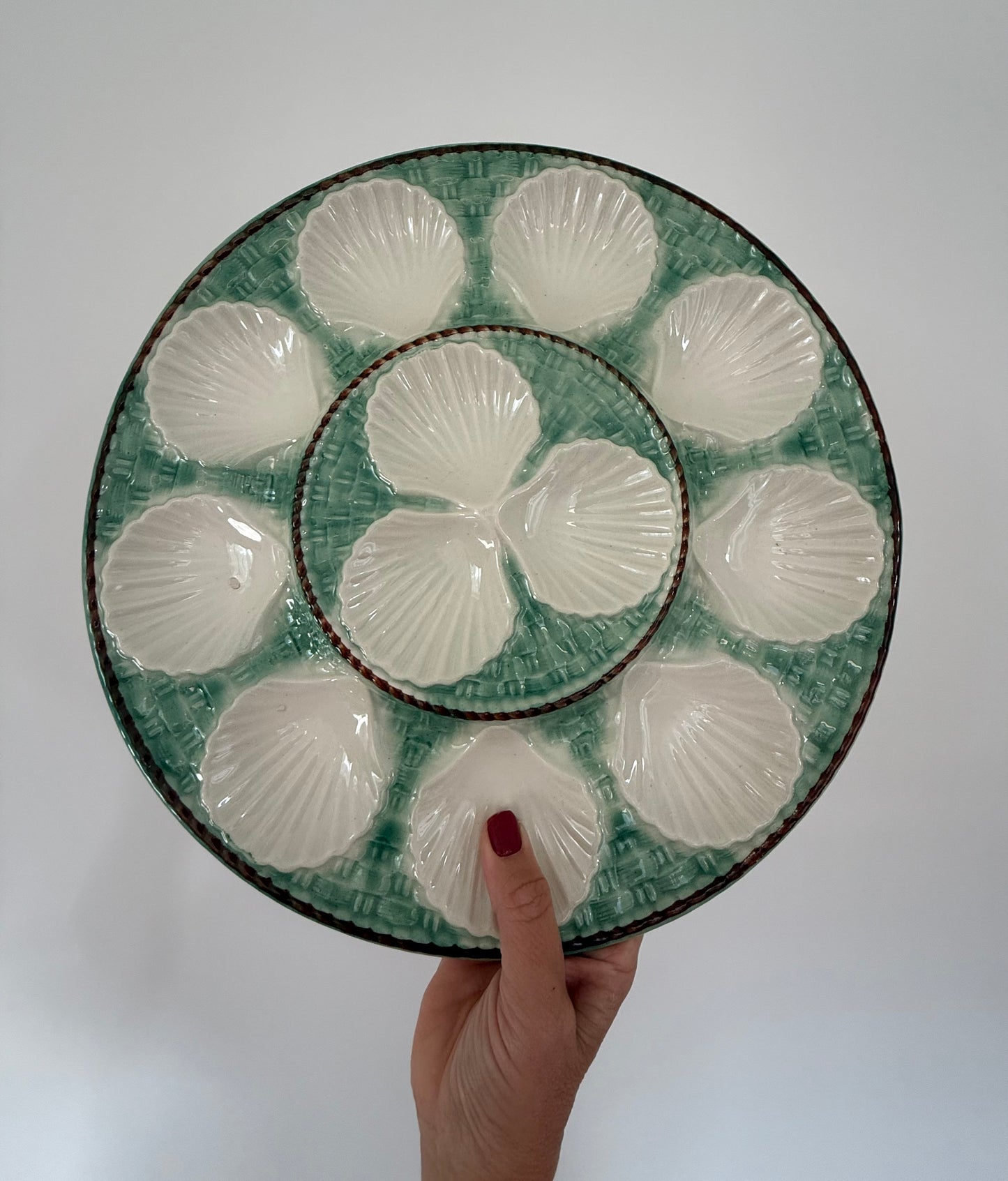 Antique French Ceramic Oyster Platter