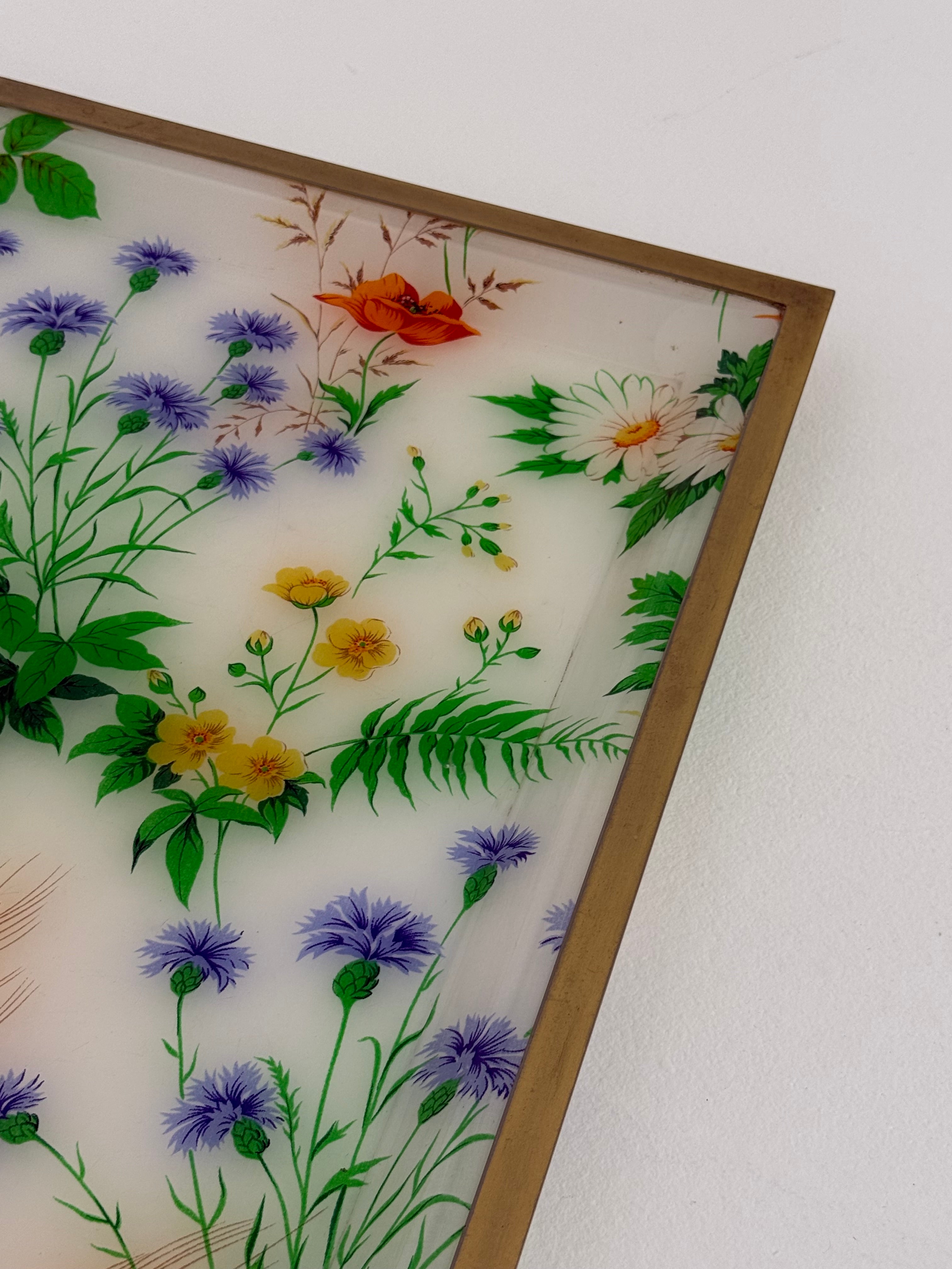 Large Italian Floral Perspex Tray