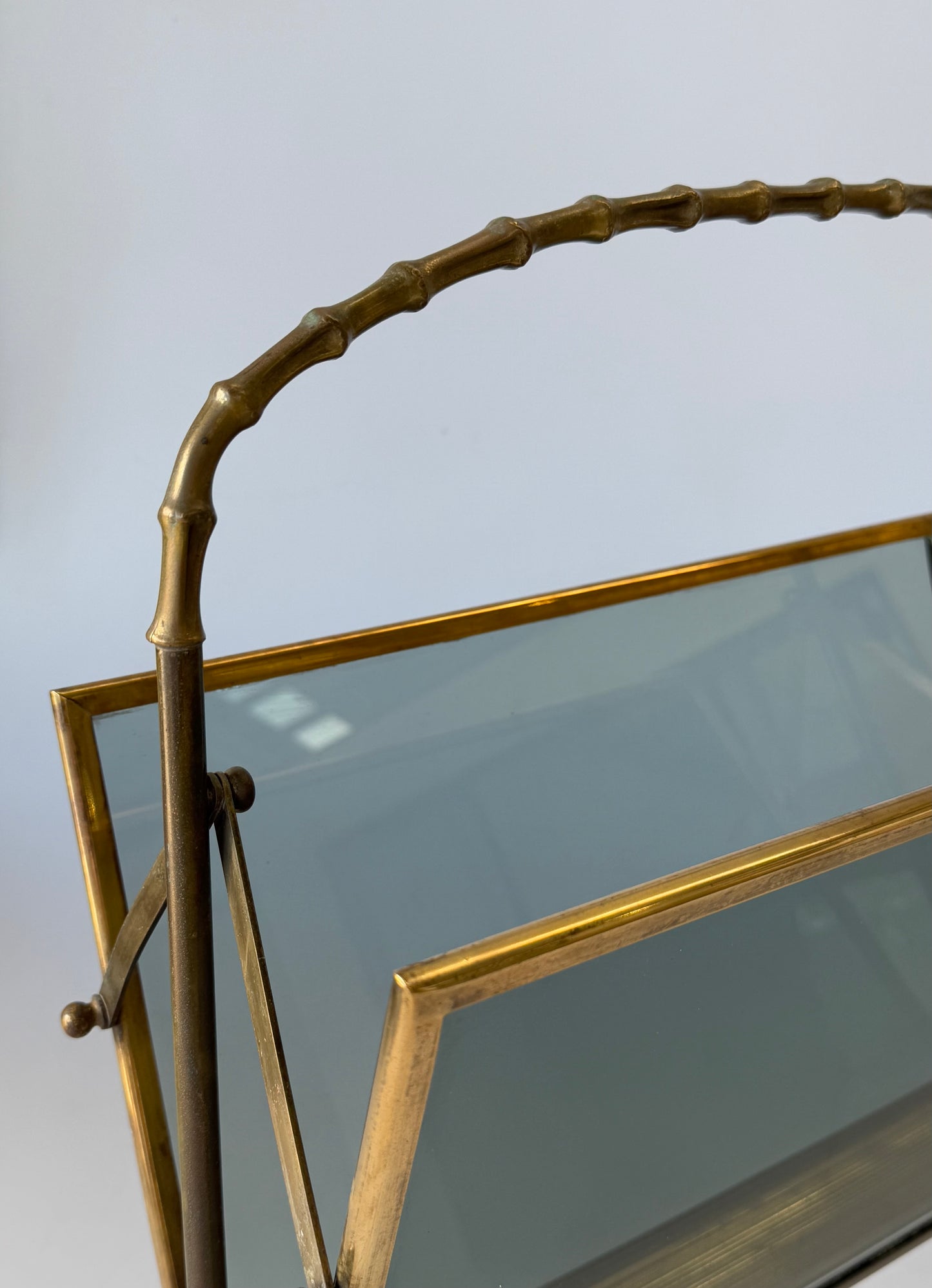 Brass Faux-Bamboo Magazine Rack by
Maison Baguès