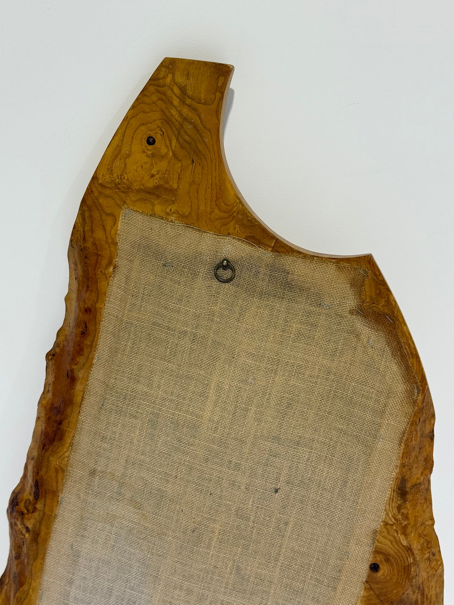 French Brutalist Timber Mirror