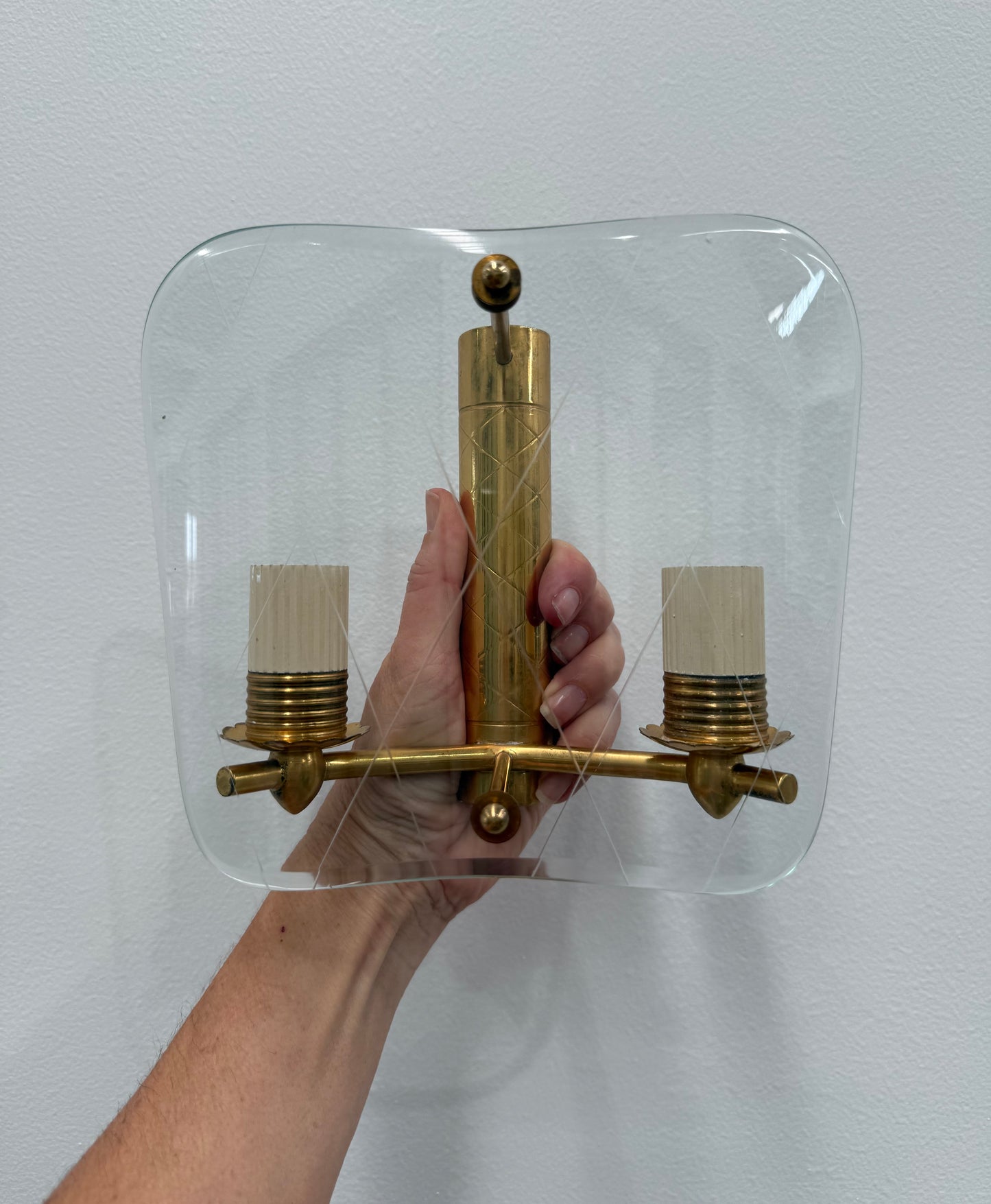 1950’s Italian Etched Glass Wall Lights - 3 Available