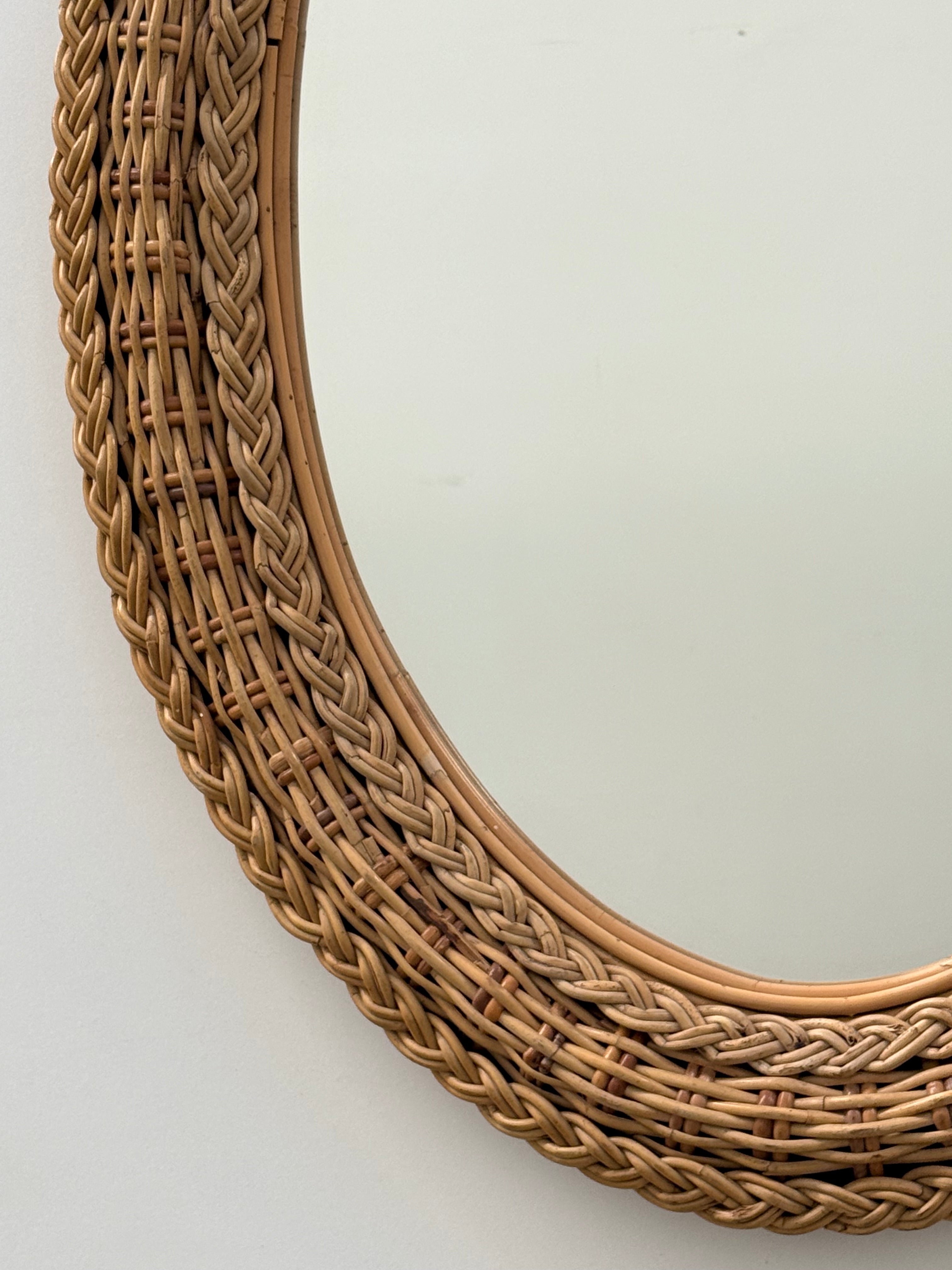 Vintage Rattan & Wicker Mirror