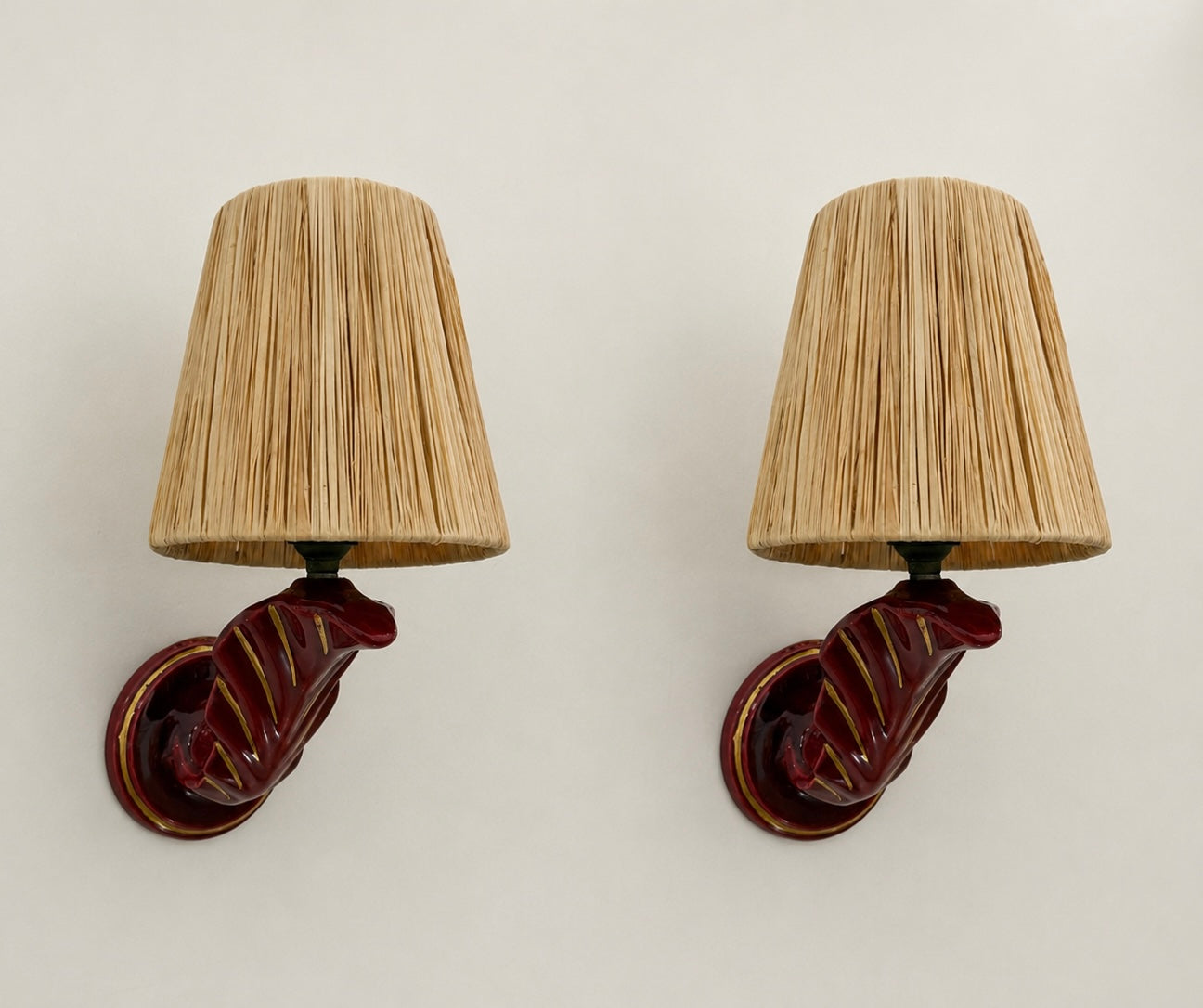 Pair of 1940’s French Ceramic Wall Lights
