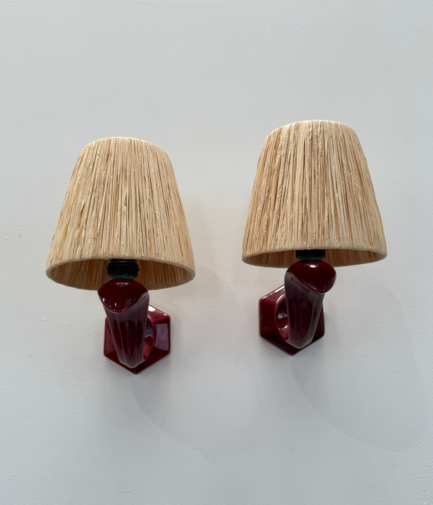 Pair of 1950’s French Ceramic Wall Lights