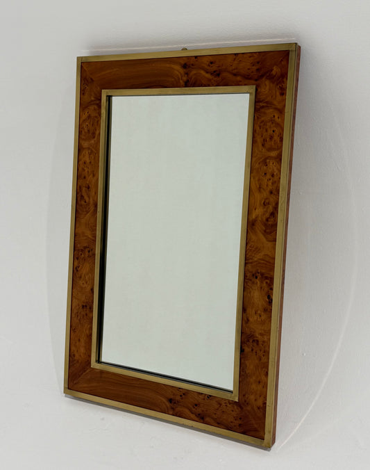 Italian Briar Wood & Brass  Mirror