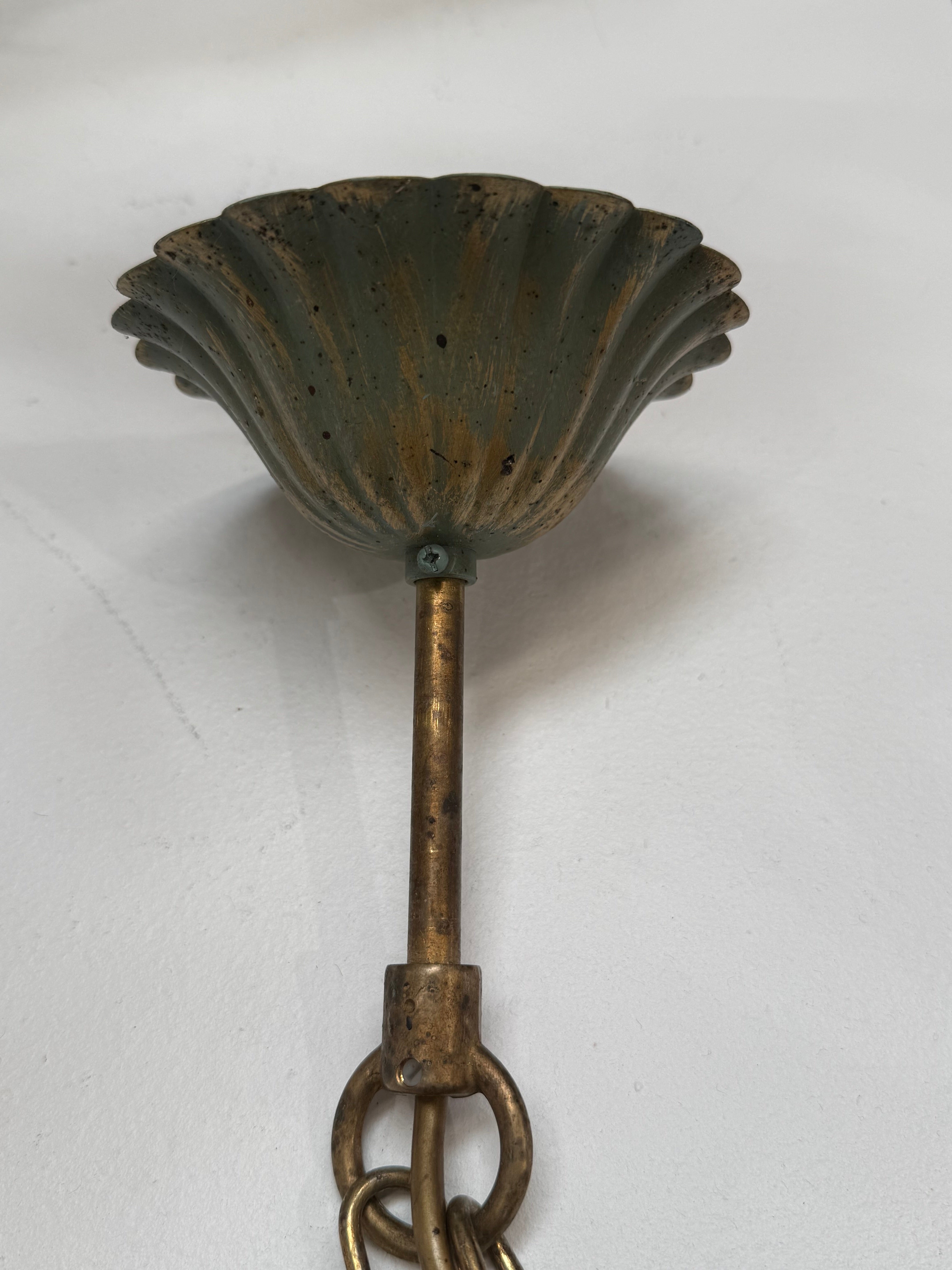 French Tole Wheat Sheaf Chandelier