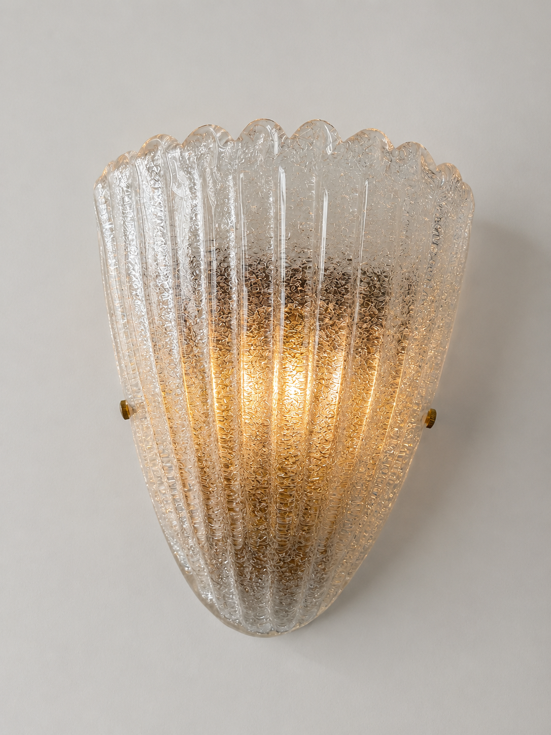 Pair of Vintage Murano Scalloped Wall Lights