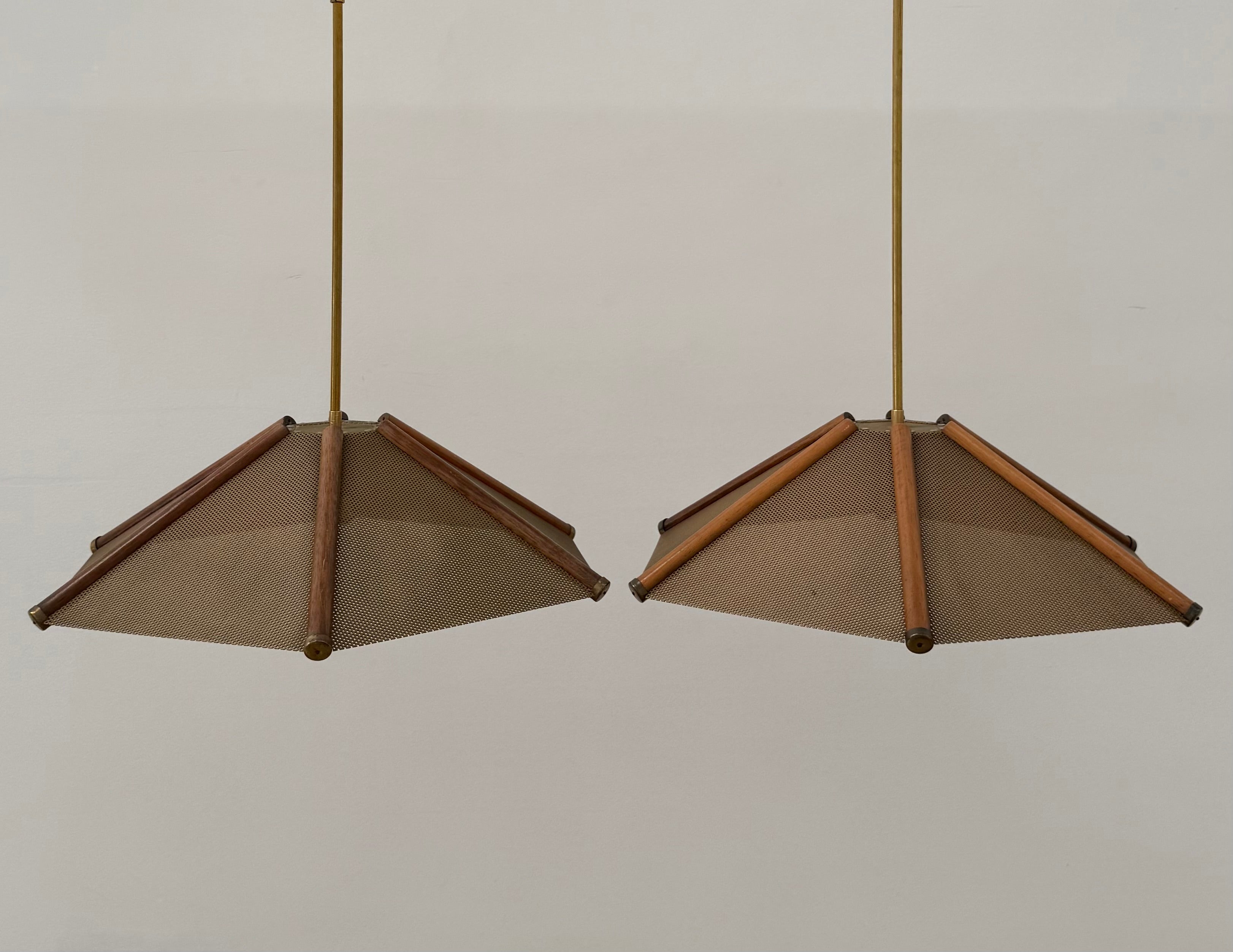 Vintage Perforated Metal Pendant - Two Available