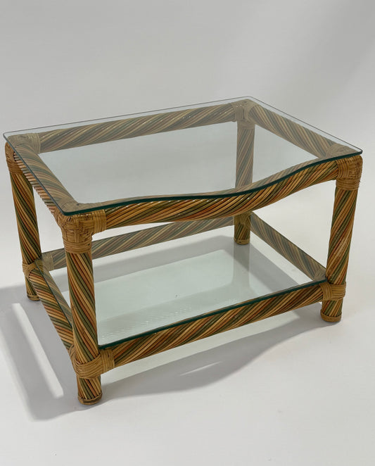 Vintage Italian Wicker Side Table by Studio Smania - Two Available