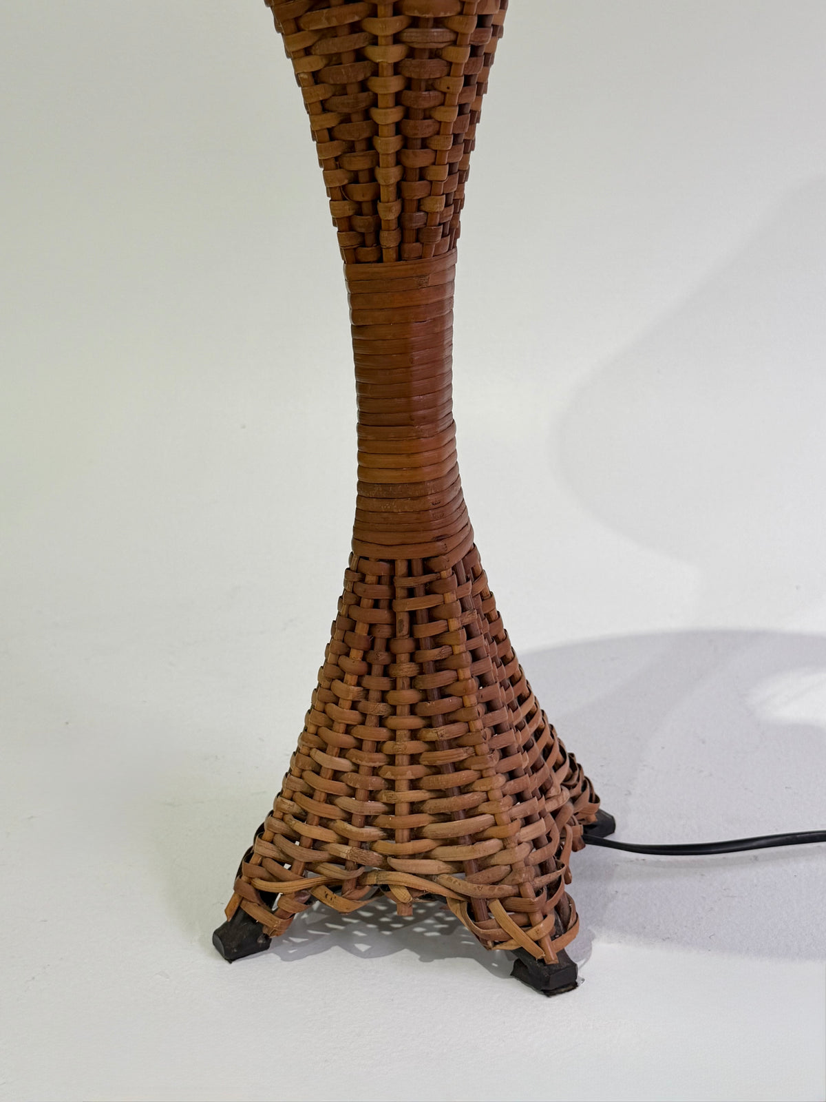 Large Vintage Wicker Lamp