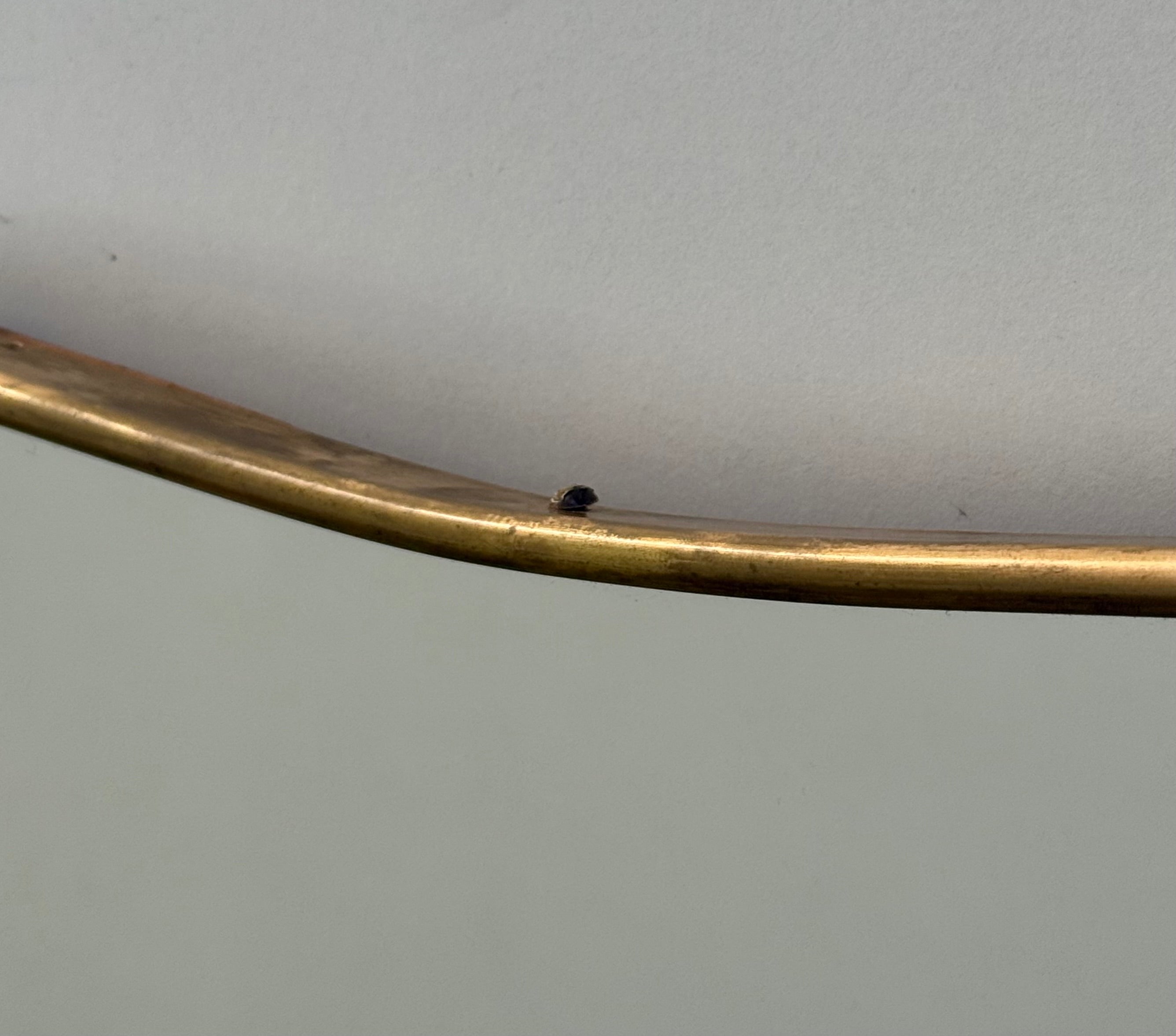 Vintage Italian Brass Shield Mirror