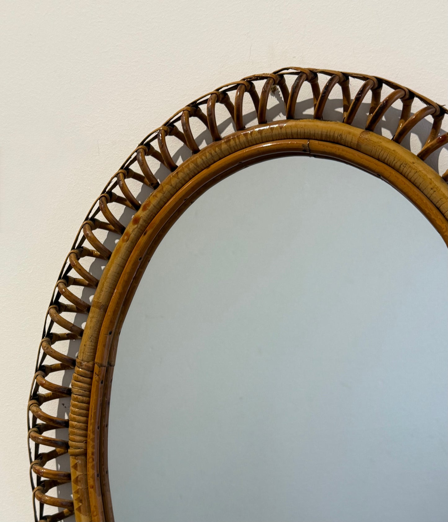 Italian Bamboo Mirror by Franco Albini