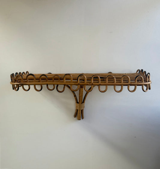 Italian Bamboo Wall Shelf by Bonacina