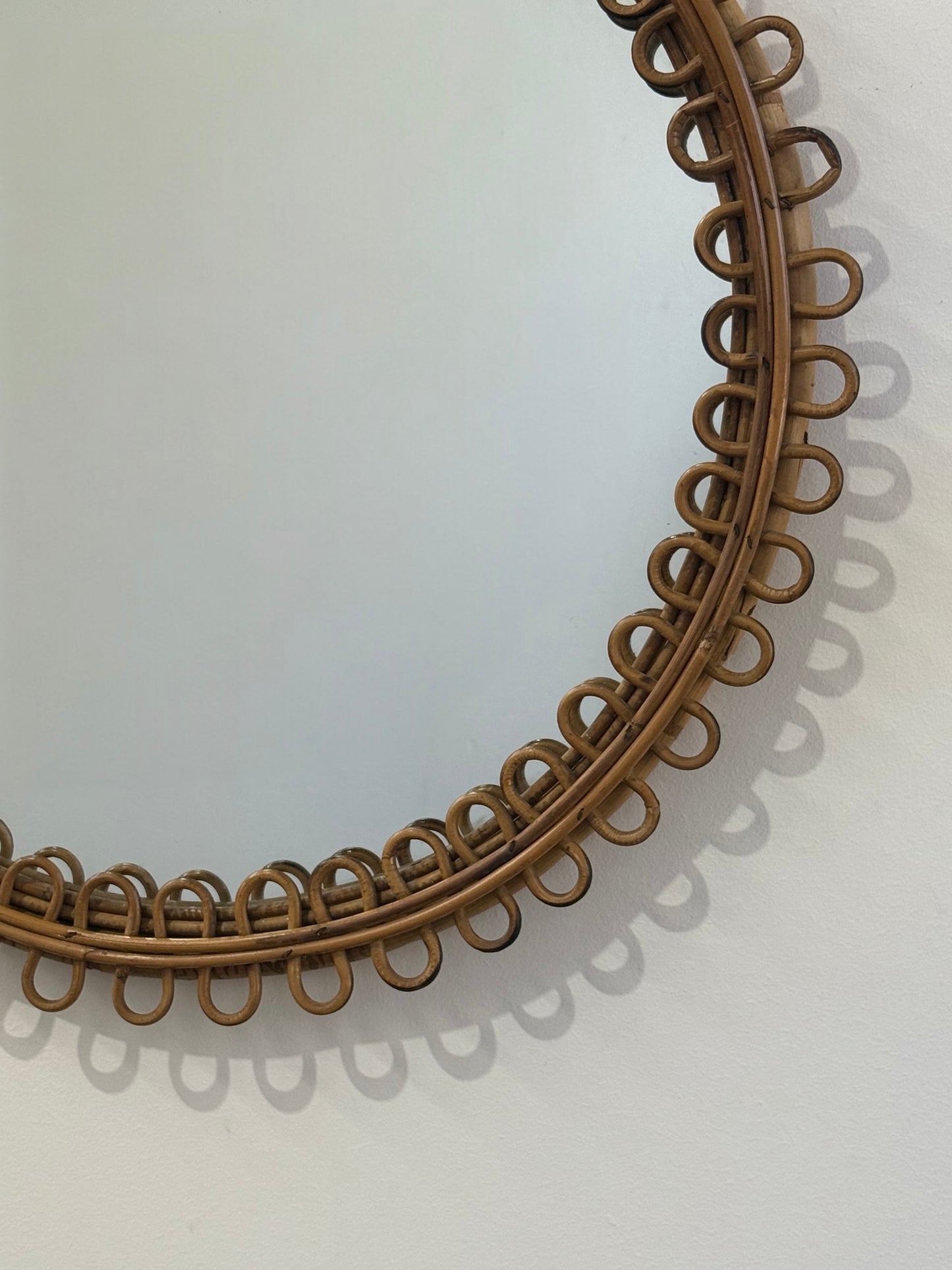 Italian Bamboo Loop Mirror by Bonacina