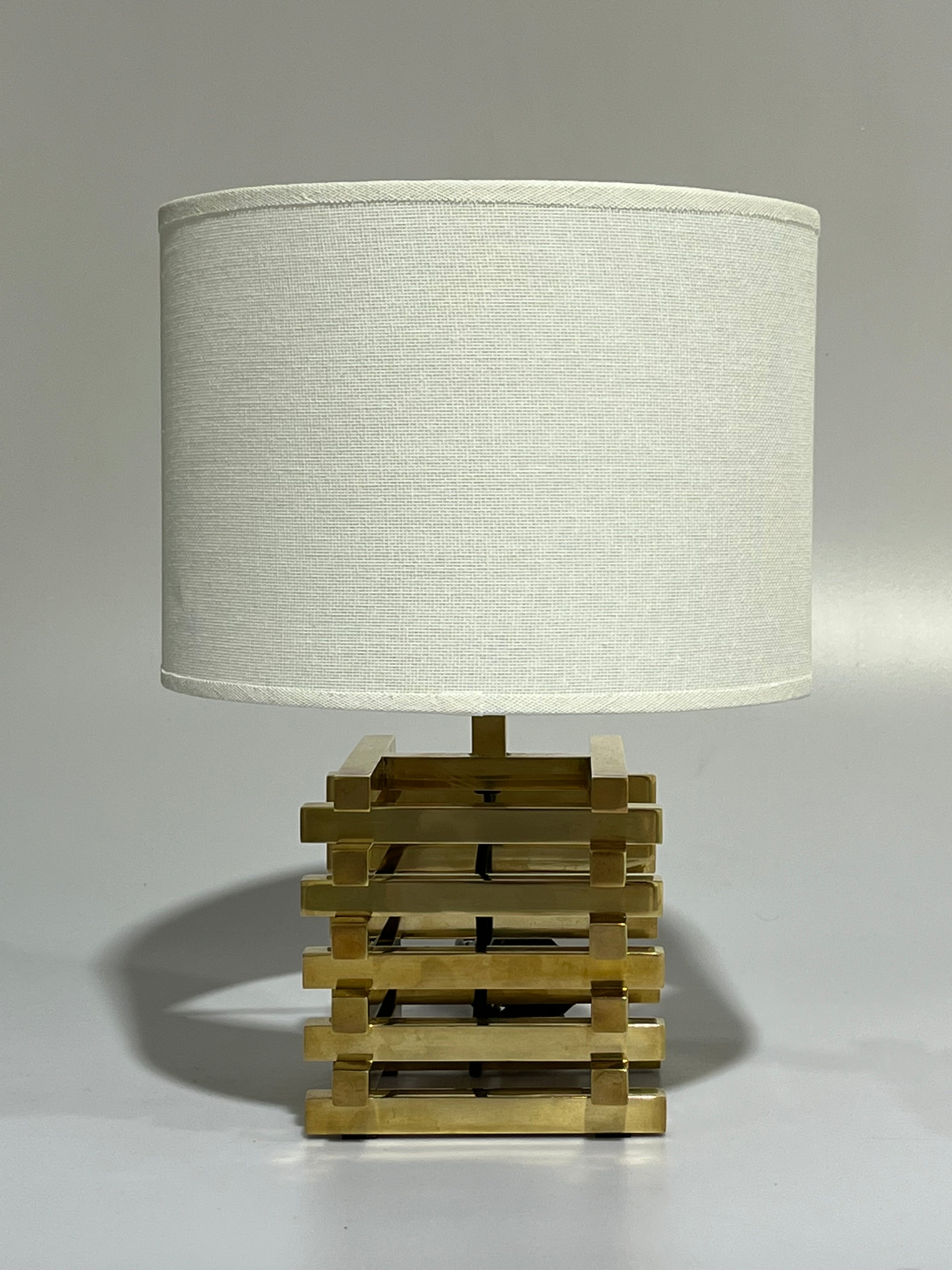 1970’s Italian Brass Table Lamp by Romeo Rega - Two Available
