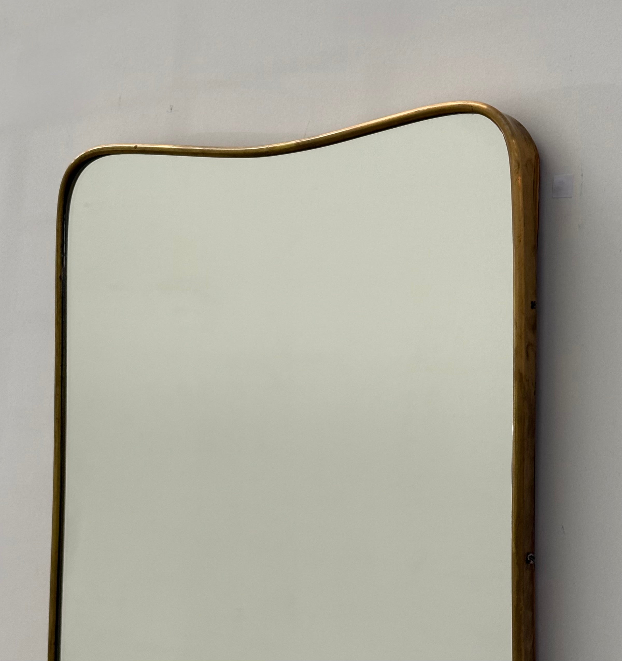 Vintage Italian Brass Shield Mirror