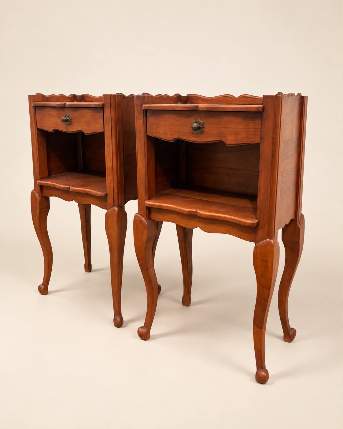 Pair of French Timber Bedside Tables