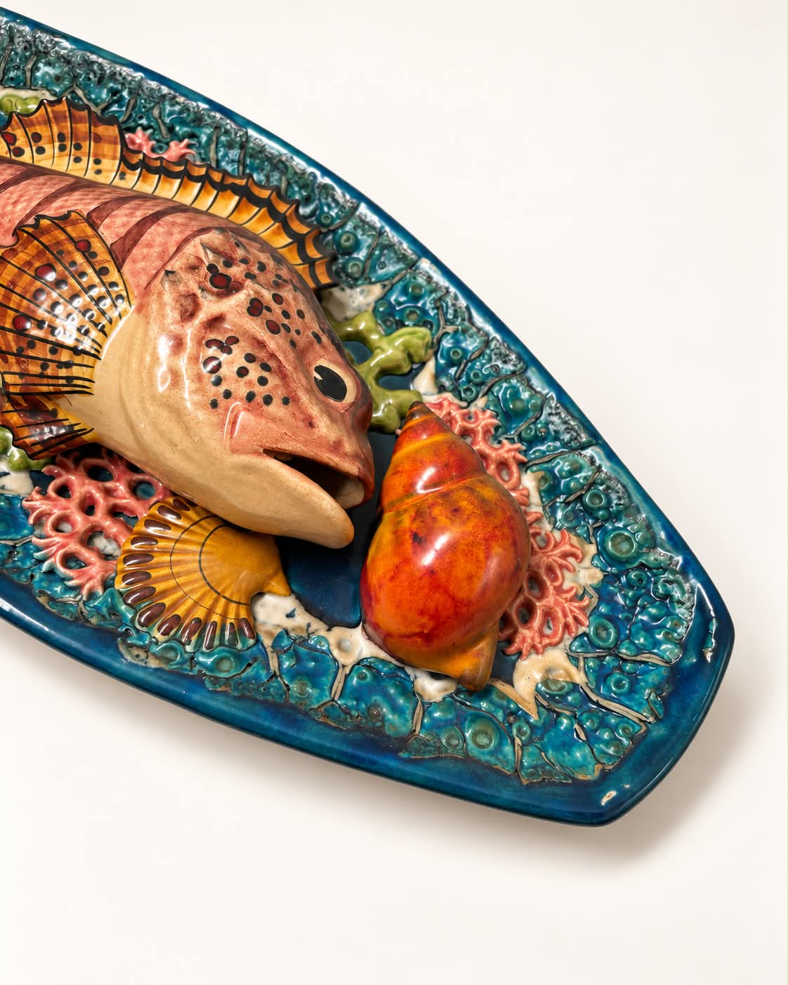 French Ceramic Majolica Wall Plate