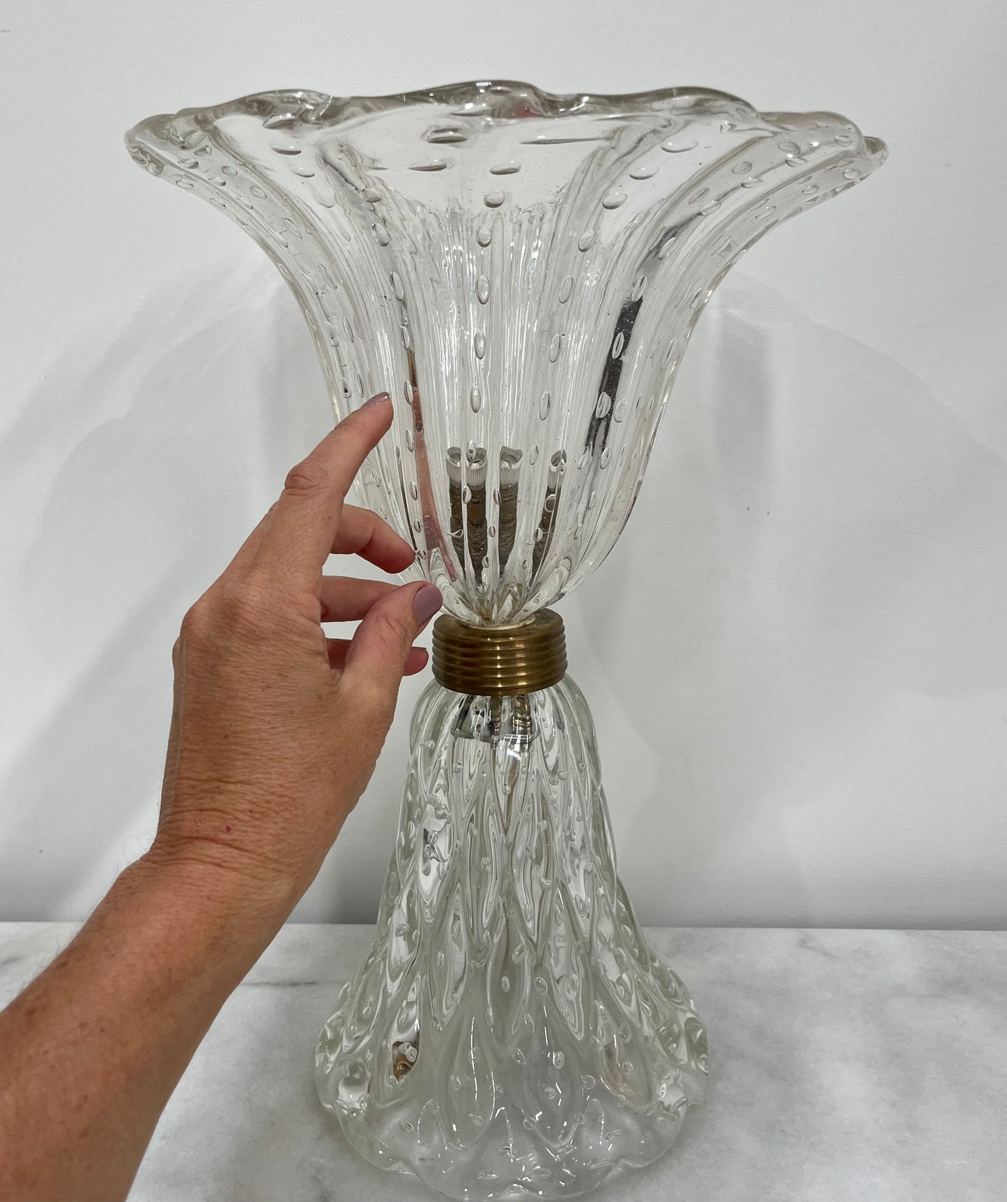 Large Murano Glass Table Lamp by Barovier