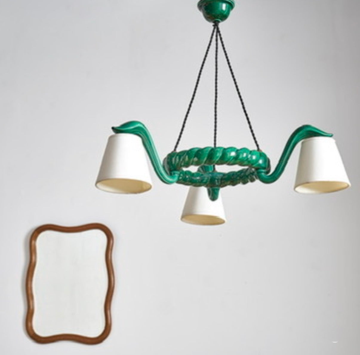 Vintage French Ceramic Pendant
