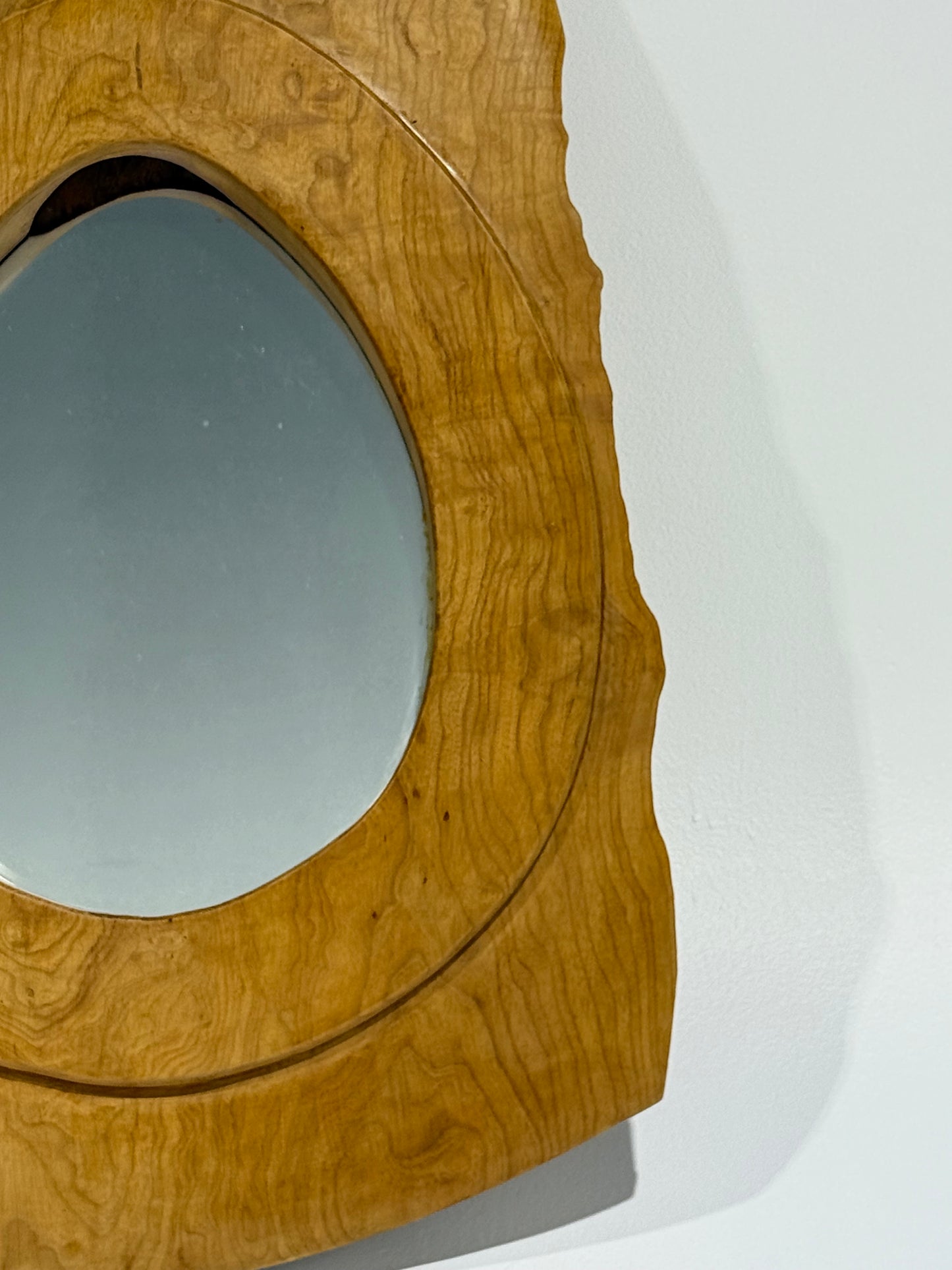 French Brutalist Timber Mirror