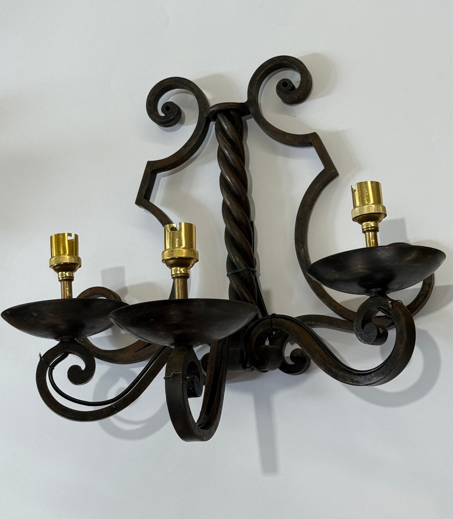 Pair of French Wrought Iron Wall Lights